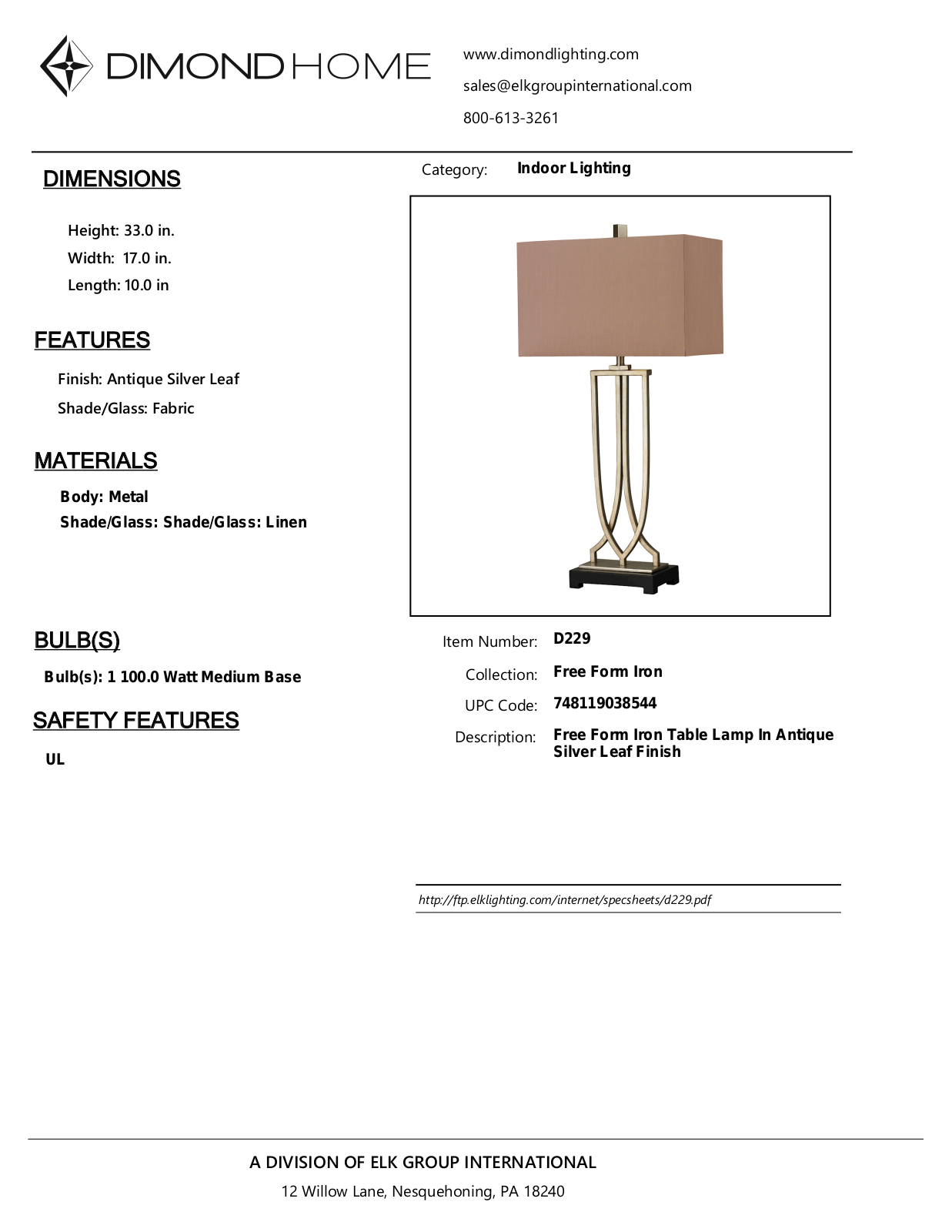 ELK Home D229 User Manual