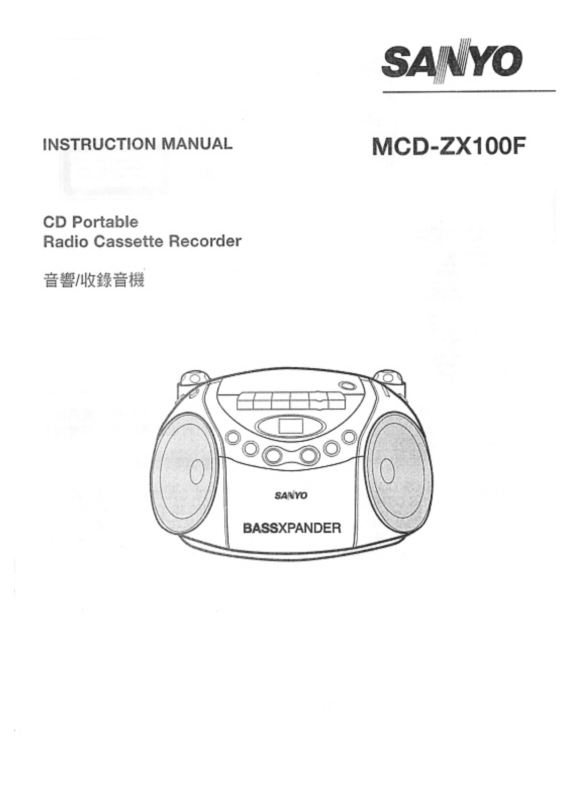 SANYO MDC-ZX100F User Manual