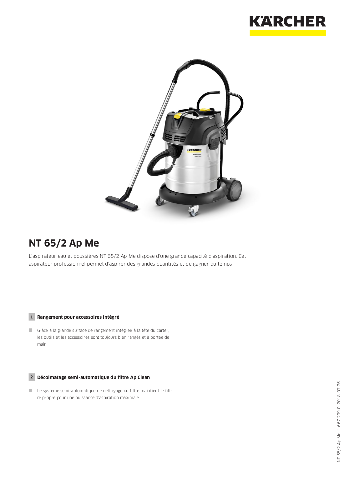 Karcher NT 65/2 Ap Me Specification - ManualMachine.com