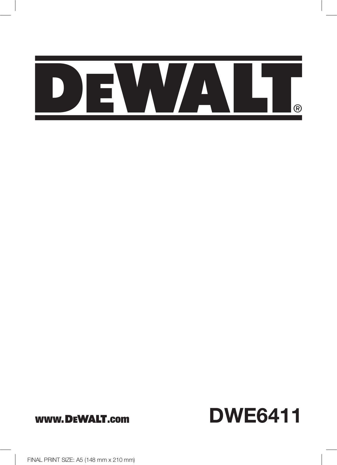 DeWalt DWE6411-QS User manual