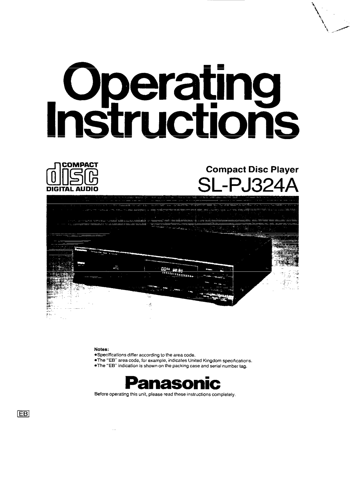 Panasonic SL-PJ324A User Manual