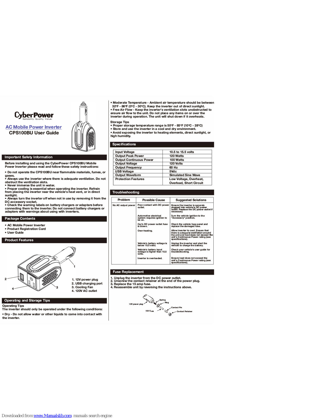CyberPower CPS100BU User Manual - ManualMachine.com