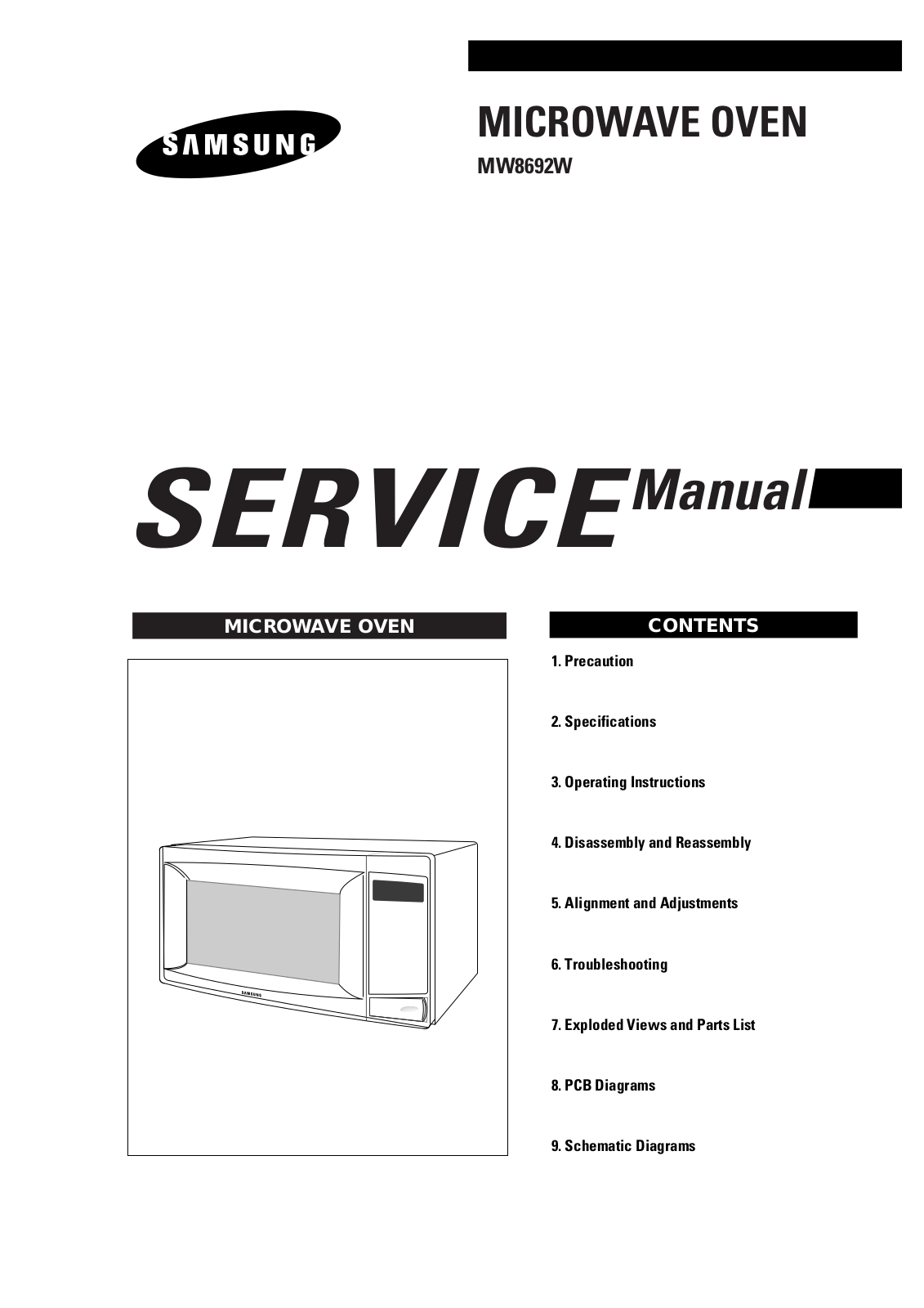 Samsung MW8692W, MW8692W-XAC Service Manual