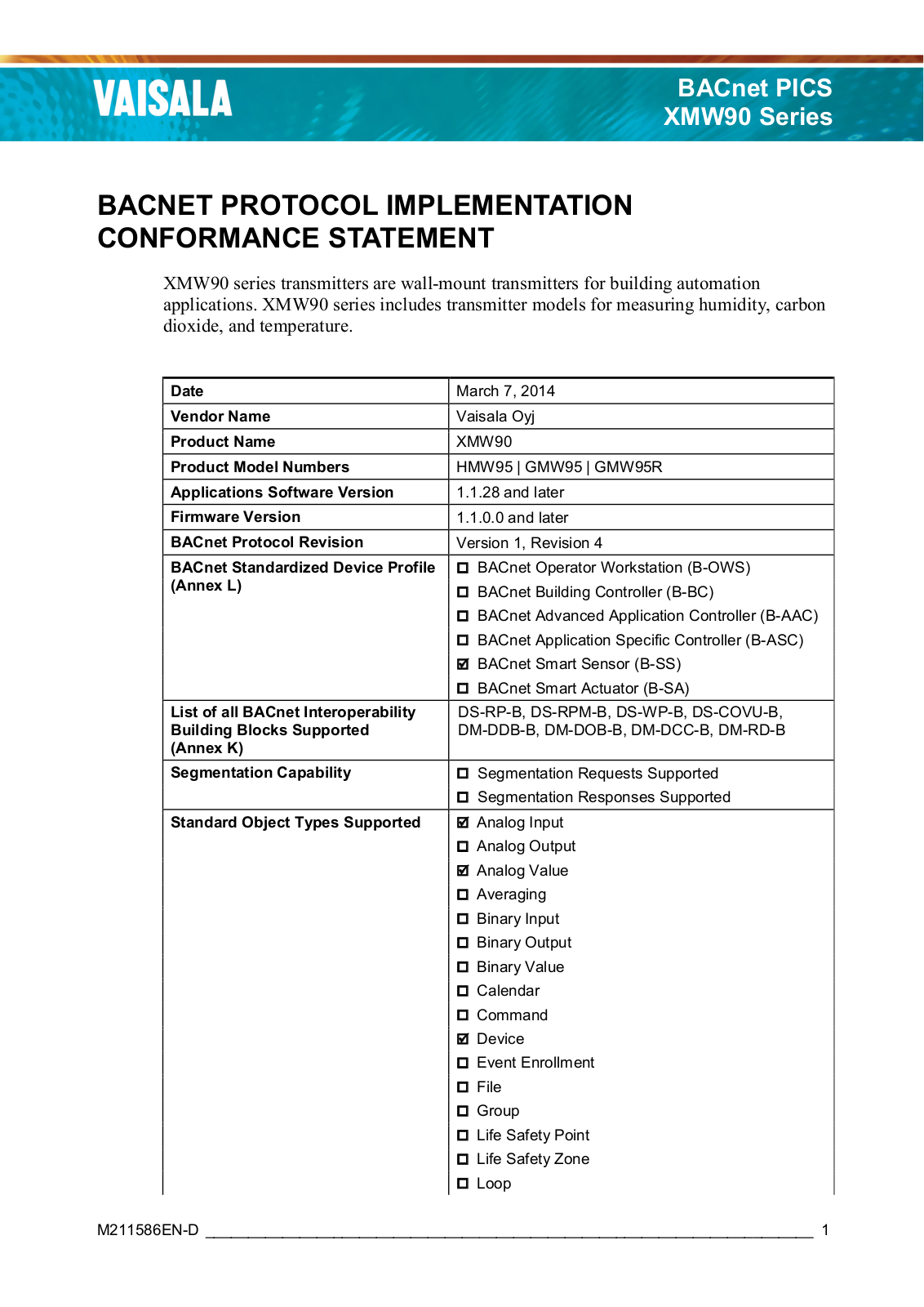 Vaisala XMW90 User Manual