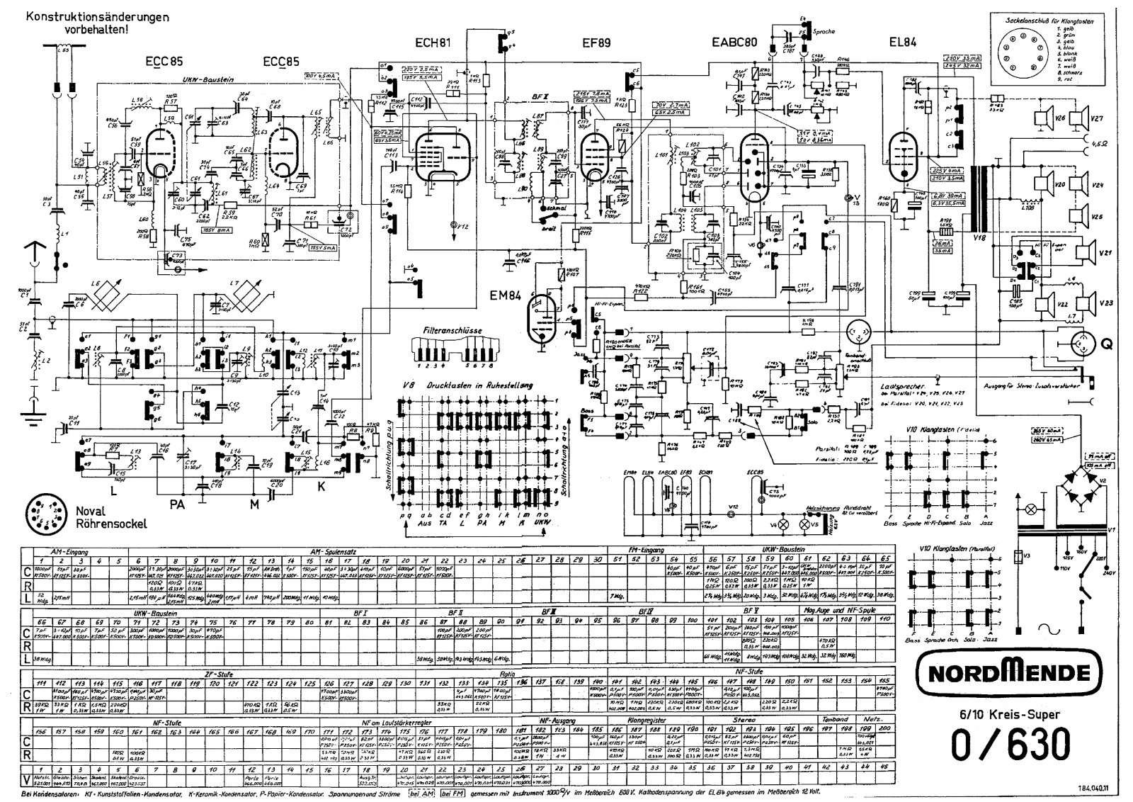 Nordmende Carmen-60 Schematic