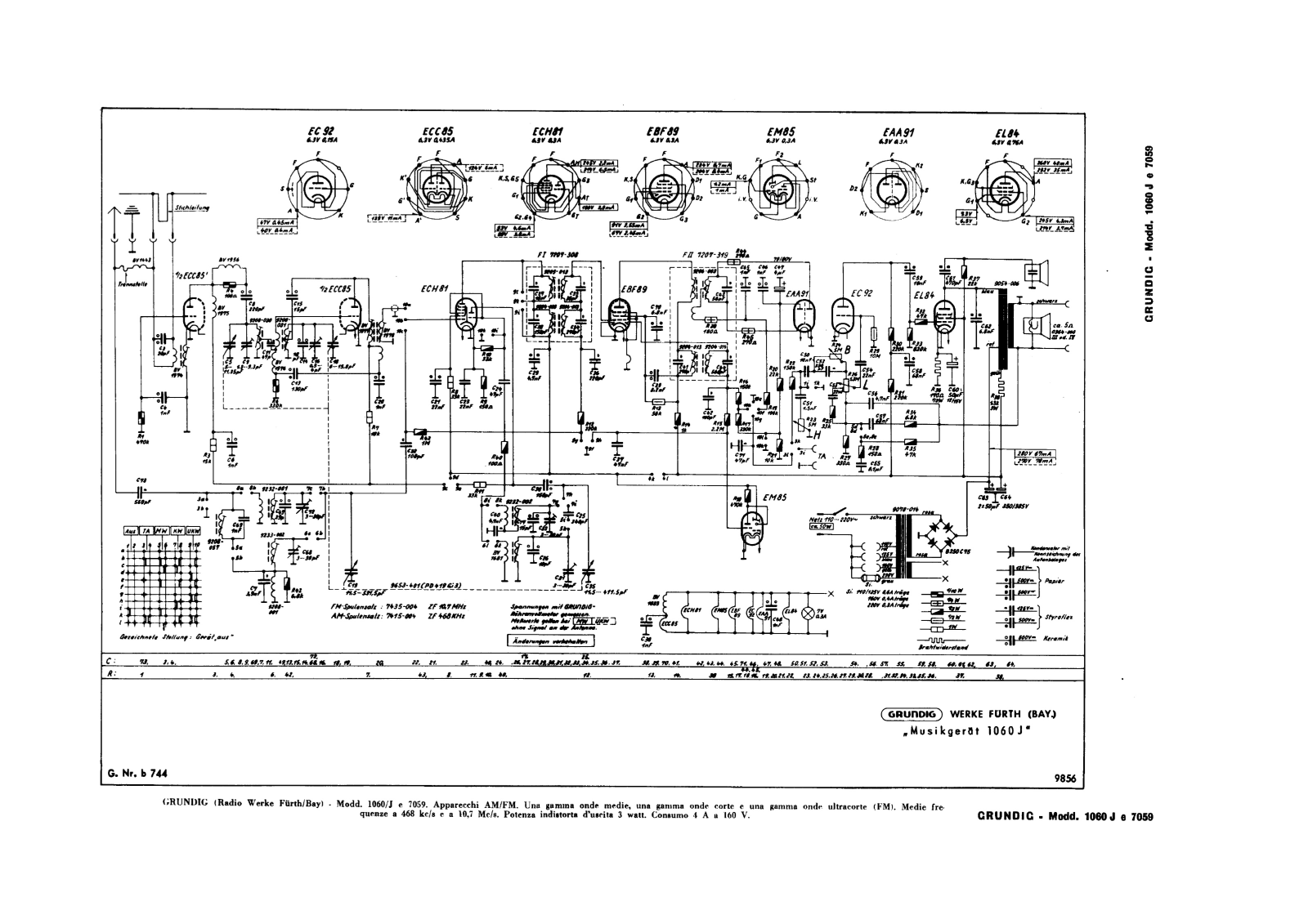 Grundig 1060 j, 7059 schematic