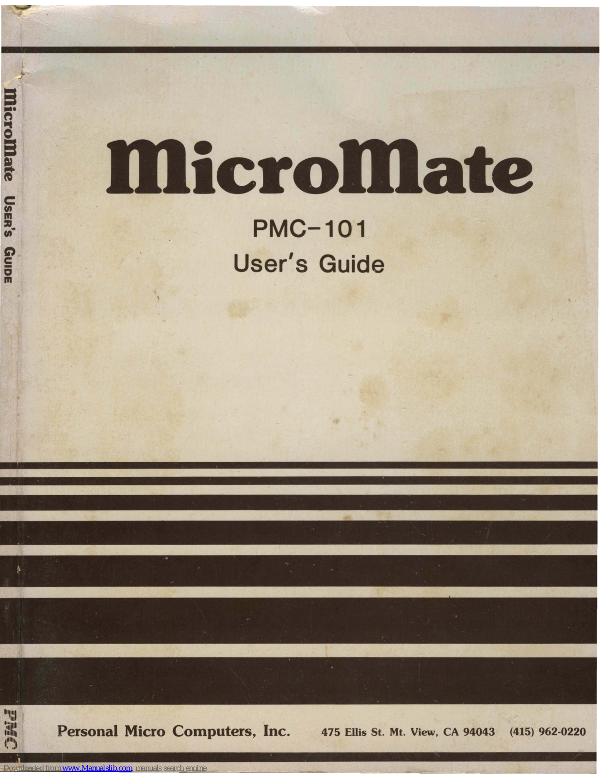 Personal Micro Computers Micromate PMC-101 User Manual - ManualMachine.com