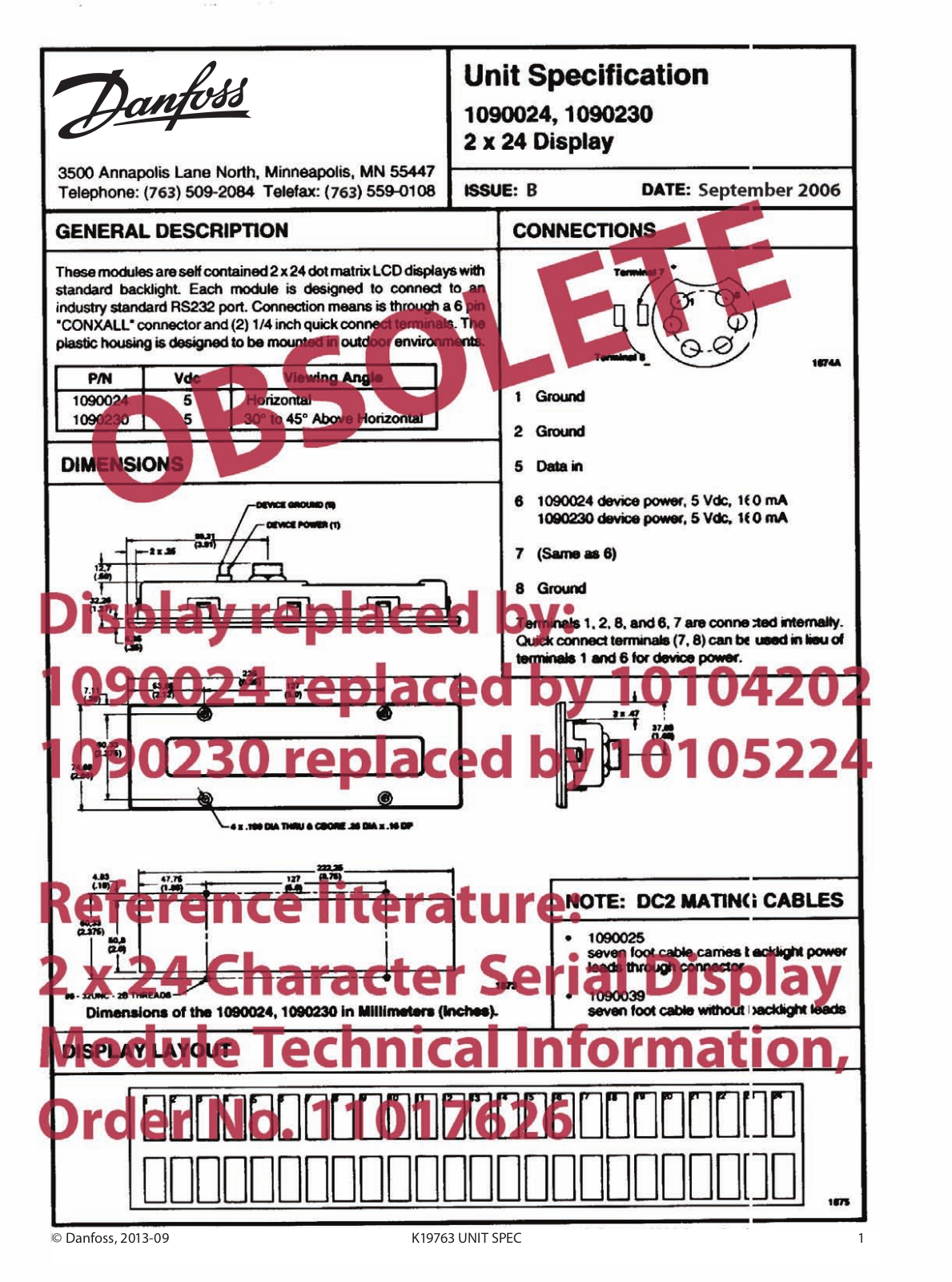 Danfoss 1090024, 1090230 Installation guide