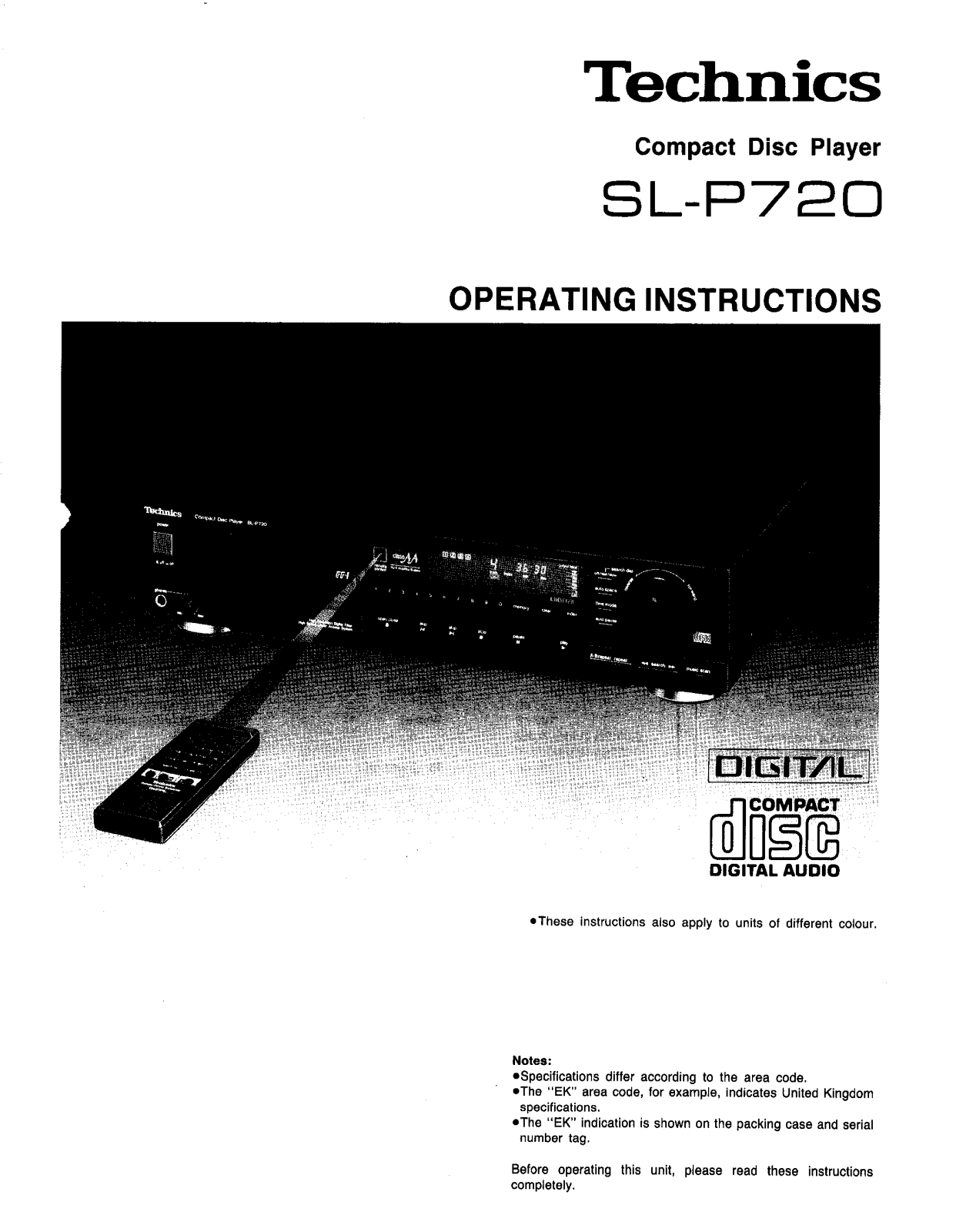 Panasonic SL-P720 User Manual