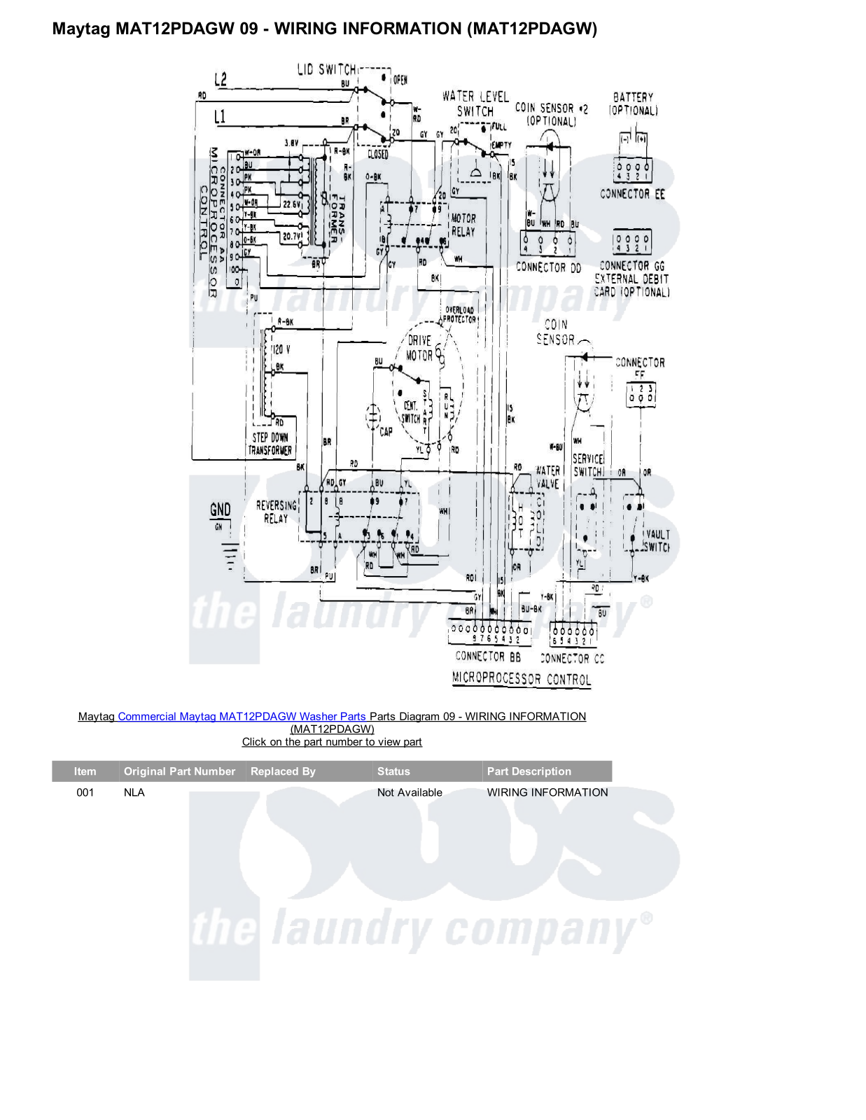 Maytag MAT12PDAGW Parts Diagram