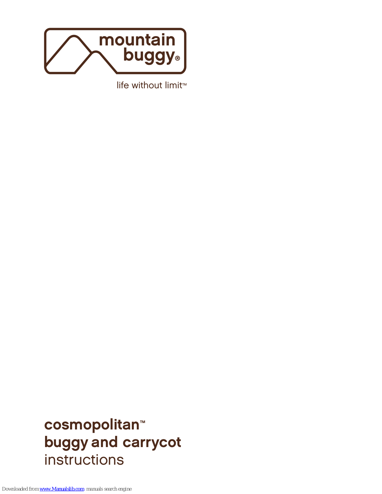 Mountain Buggy Cosmopolitan Instructions Manual