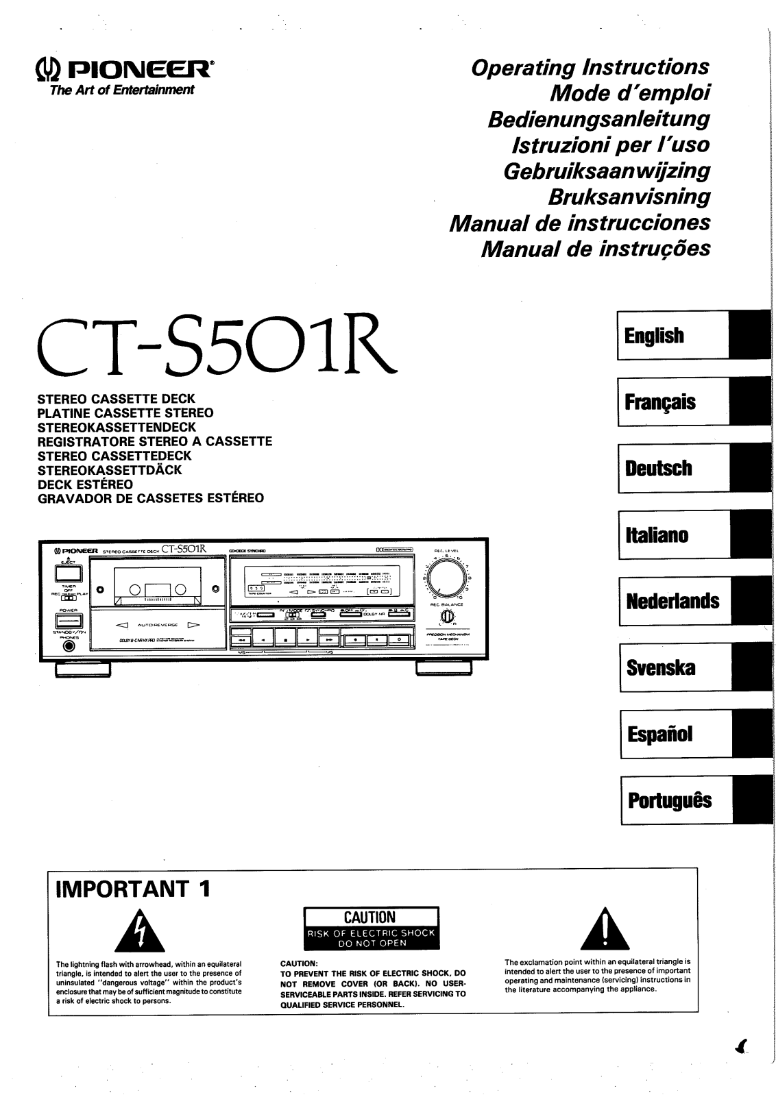 Pioneer CTS-501-R Owners manual