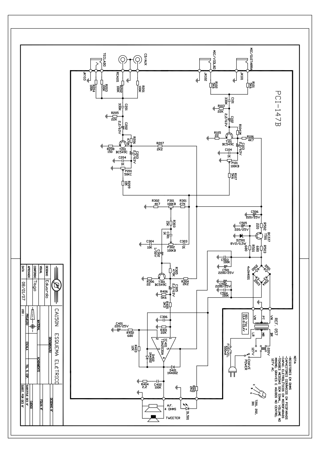 FRAHM CA150N Schematic