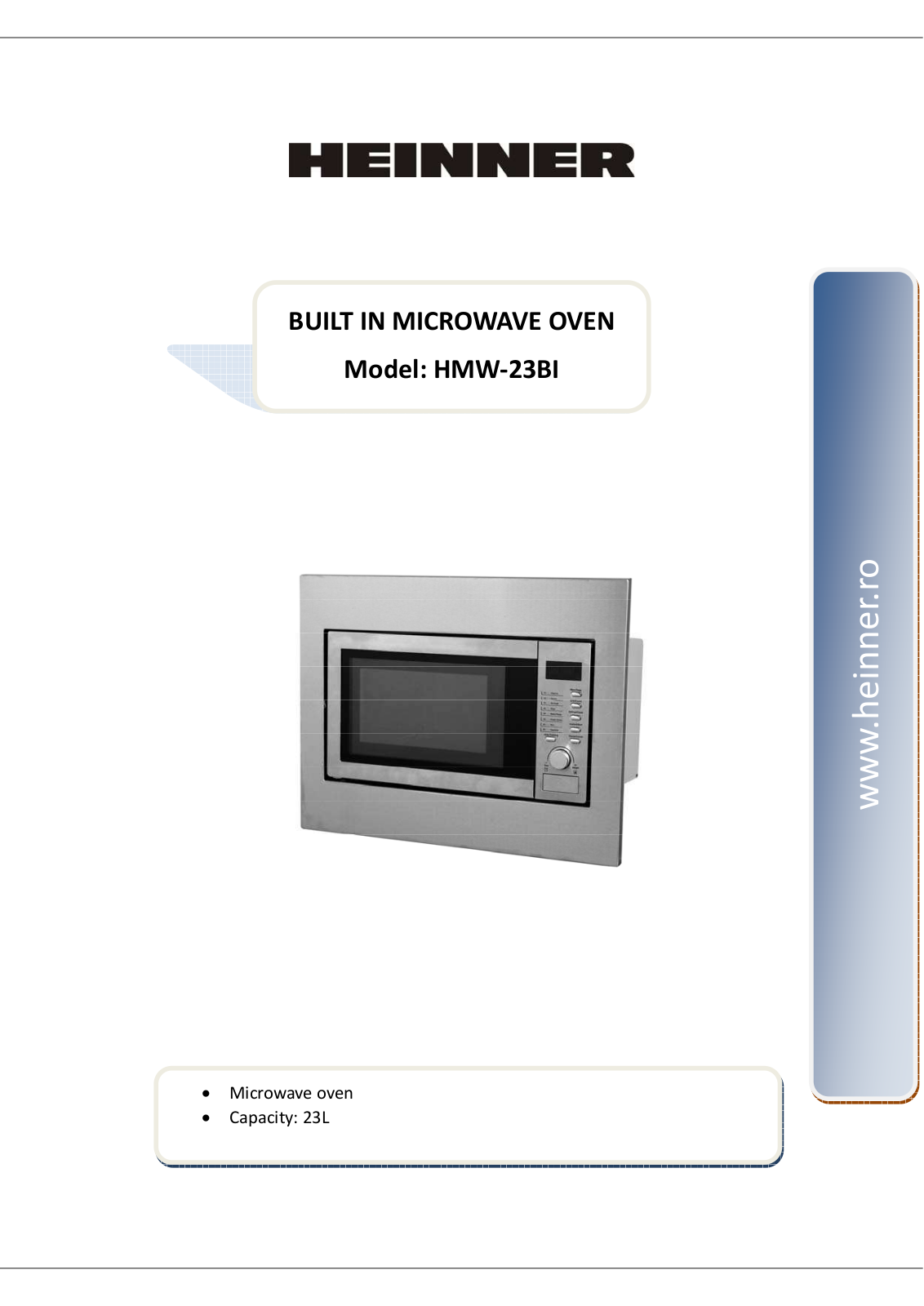 Heinner HMW-23BI User guide - ManualMachine.com