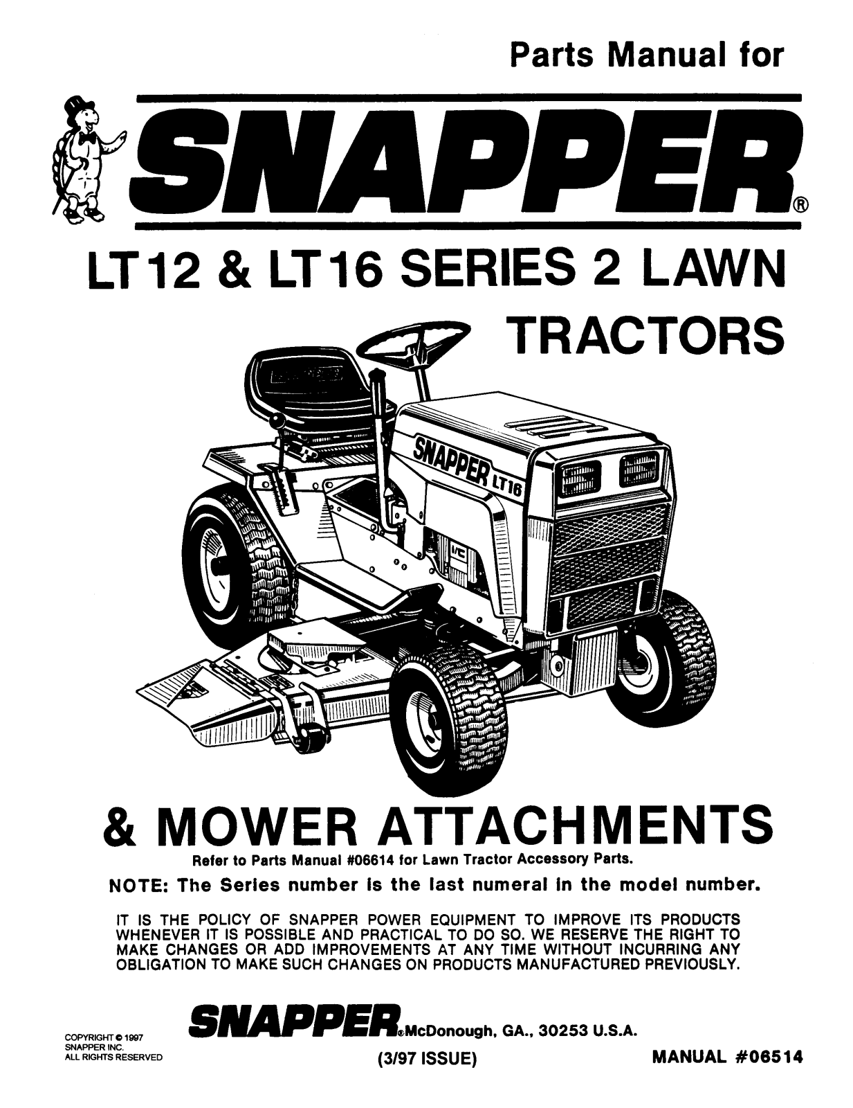 Snapper LT12 User Manual