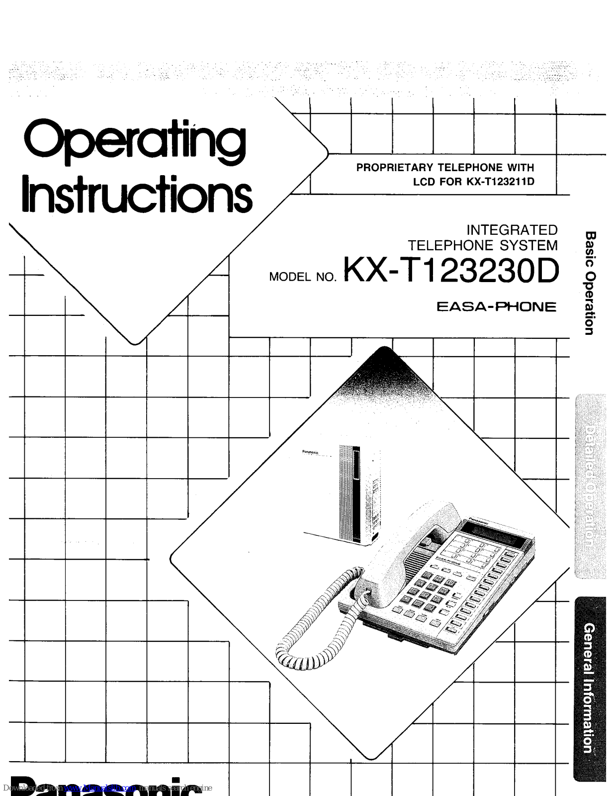 Panasonic EASA-PHONE KX-T123230D Operating Instructions Manual