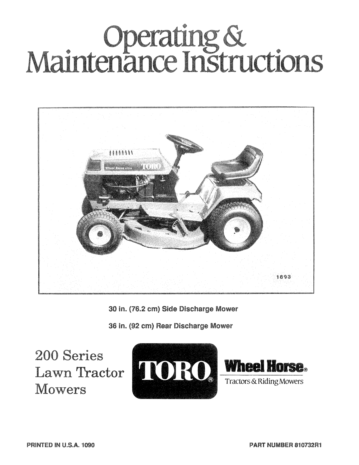 Toro 35-30SL02, 35-36RL03 Operator's Manual