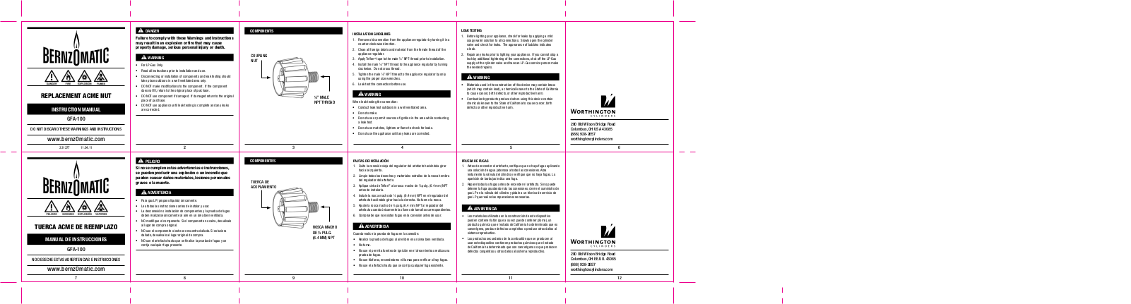 BernzOmatic GFA-100 User Manual