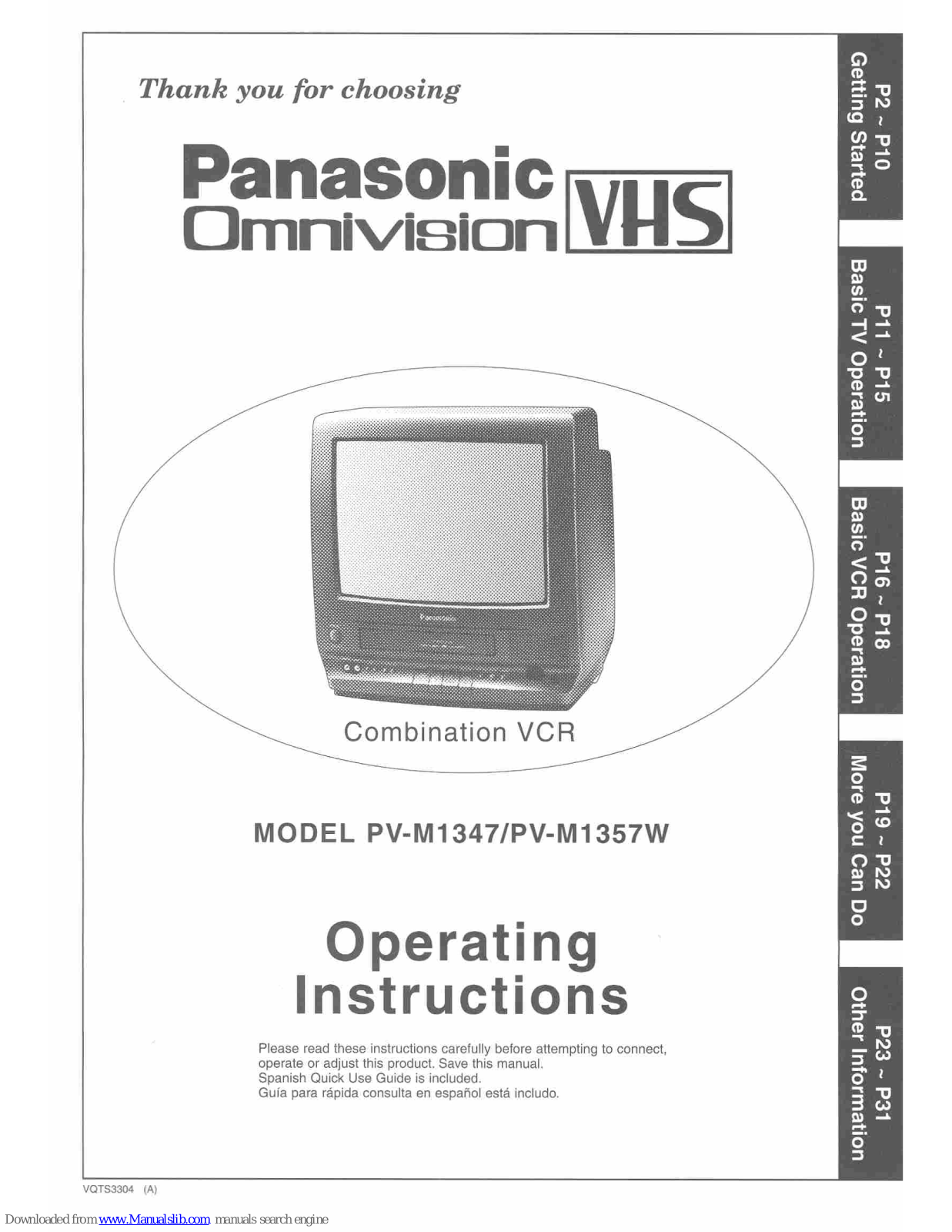 Panasonic OmniVision PV-M1347, OmniVision PV-M1357W User Manual