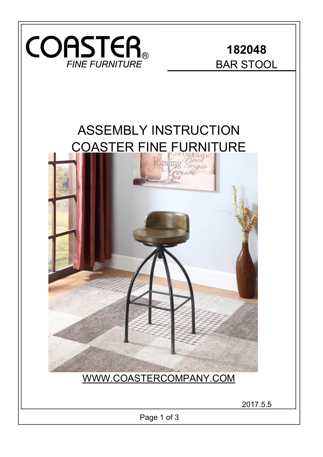 Coaster 182048 Assembly Guide