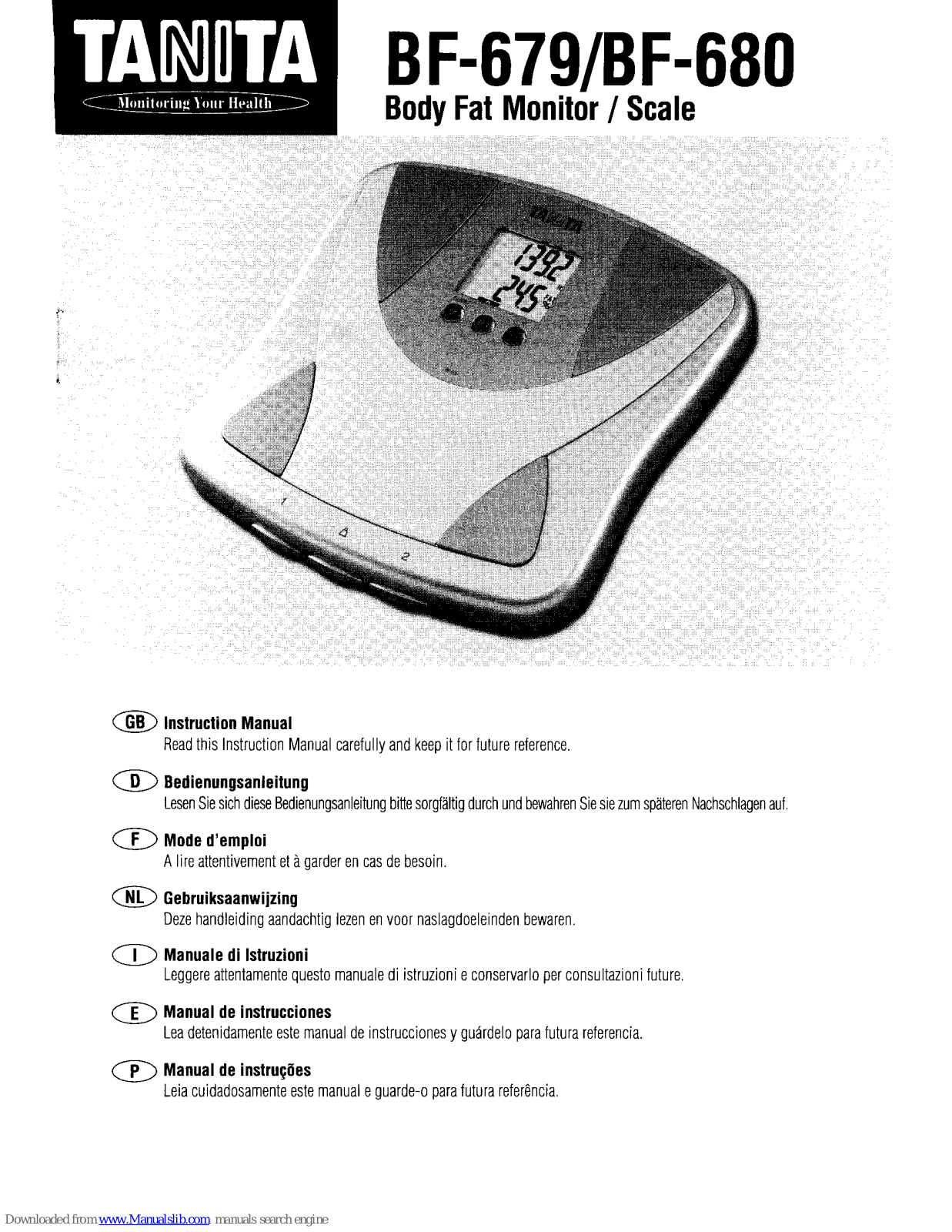 Tanita BF-679, BF-680 Instruction Manual