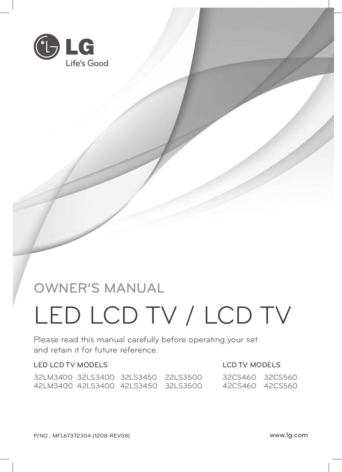 LG 42CS460 Owner's Manual