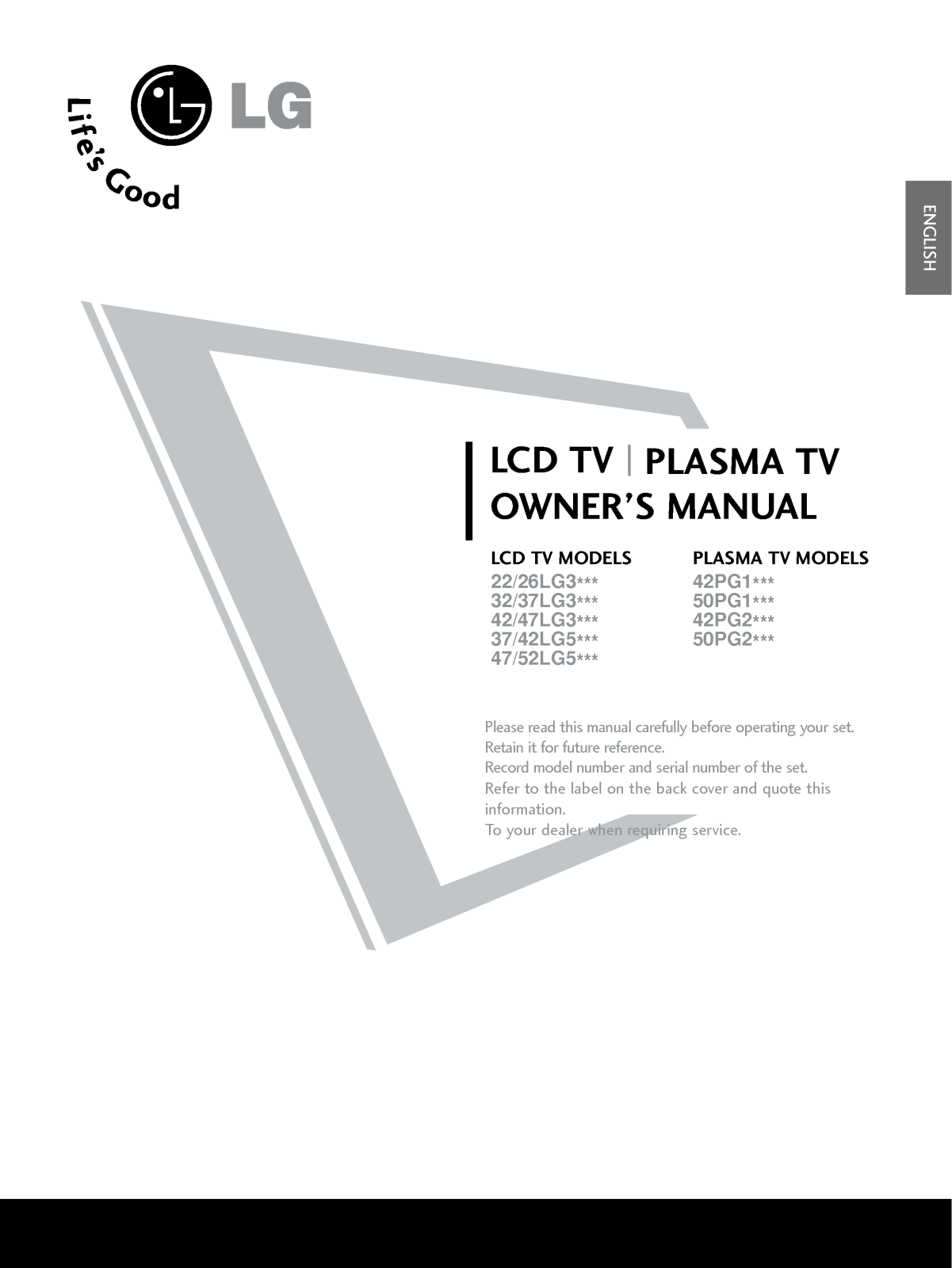 LG 50PG21R, 42PG21R User Manual