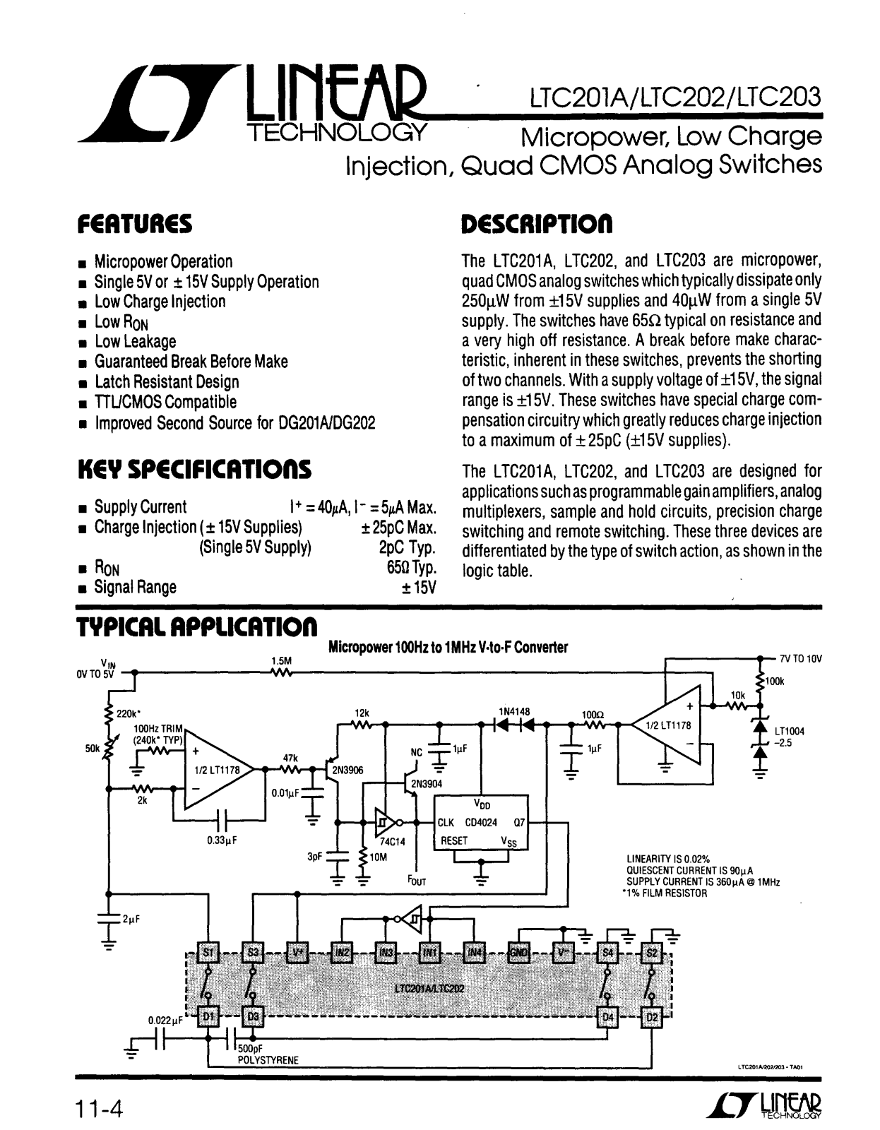 Linear Technology LTC202, LTC201A, LTC203 Datasheet