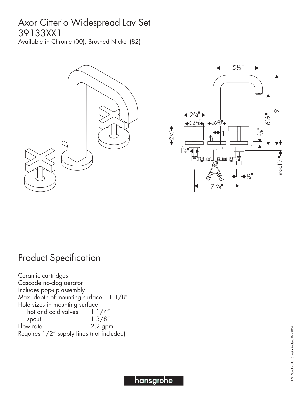 Hans Grohe 39133XX1 User Manual