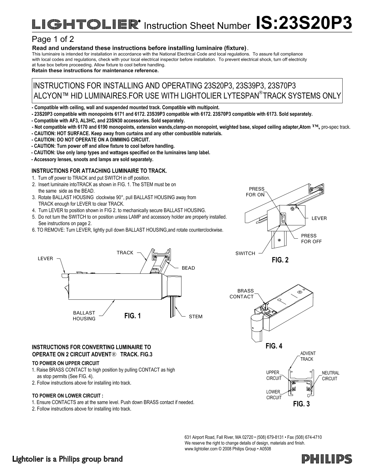 Lightolier IS-23S20P3 User Manual