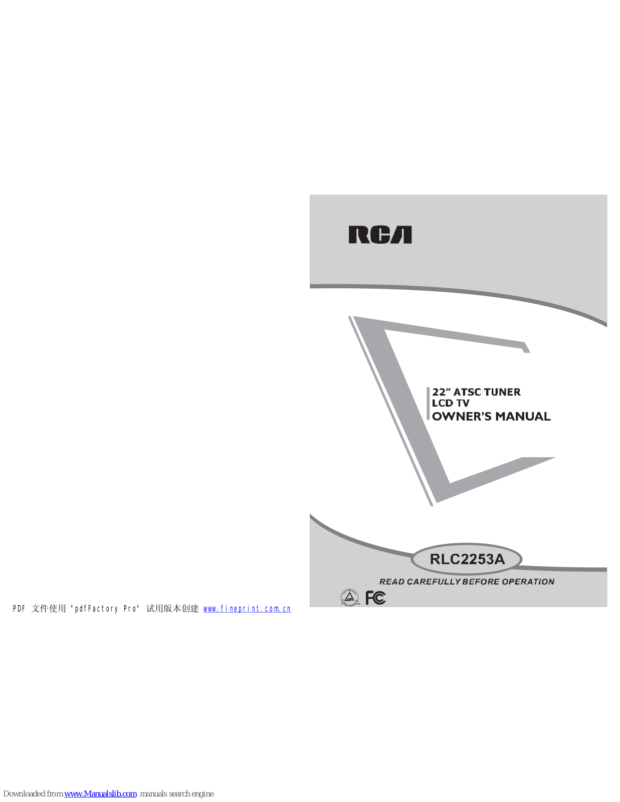 RCA RLC2253A Owner's Manual