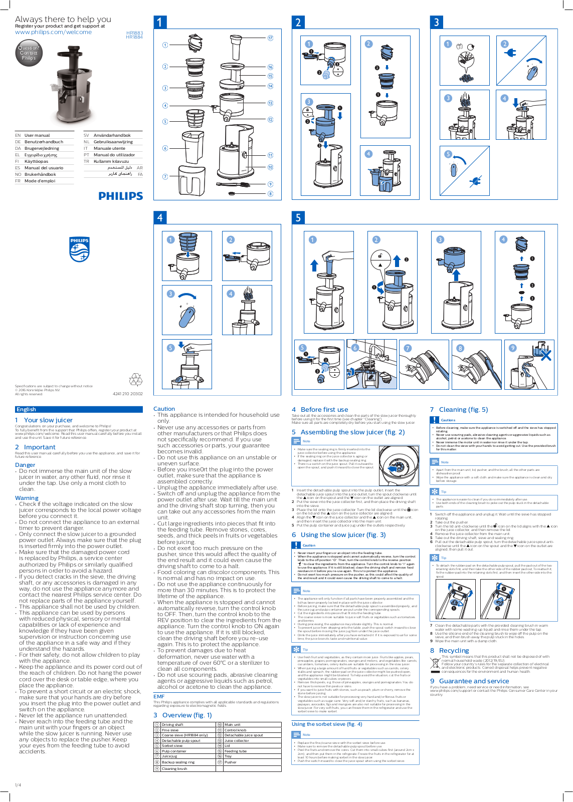 Philips HR1883/31 User manual