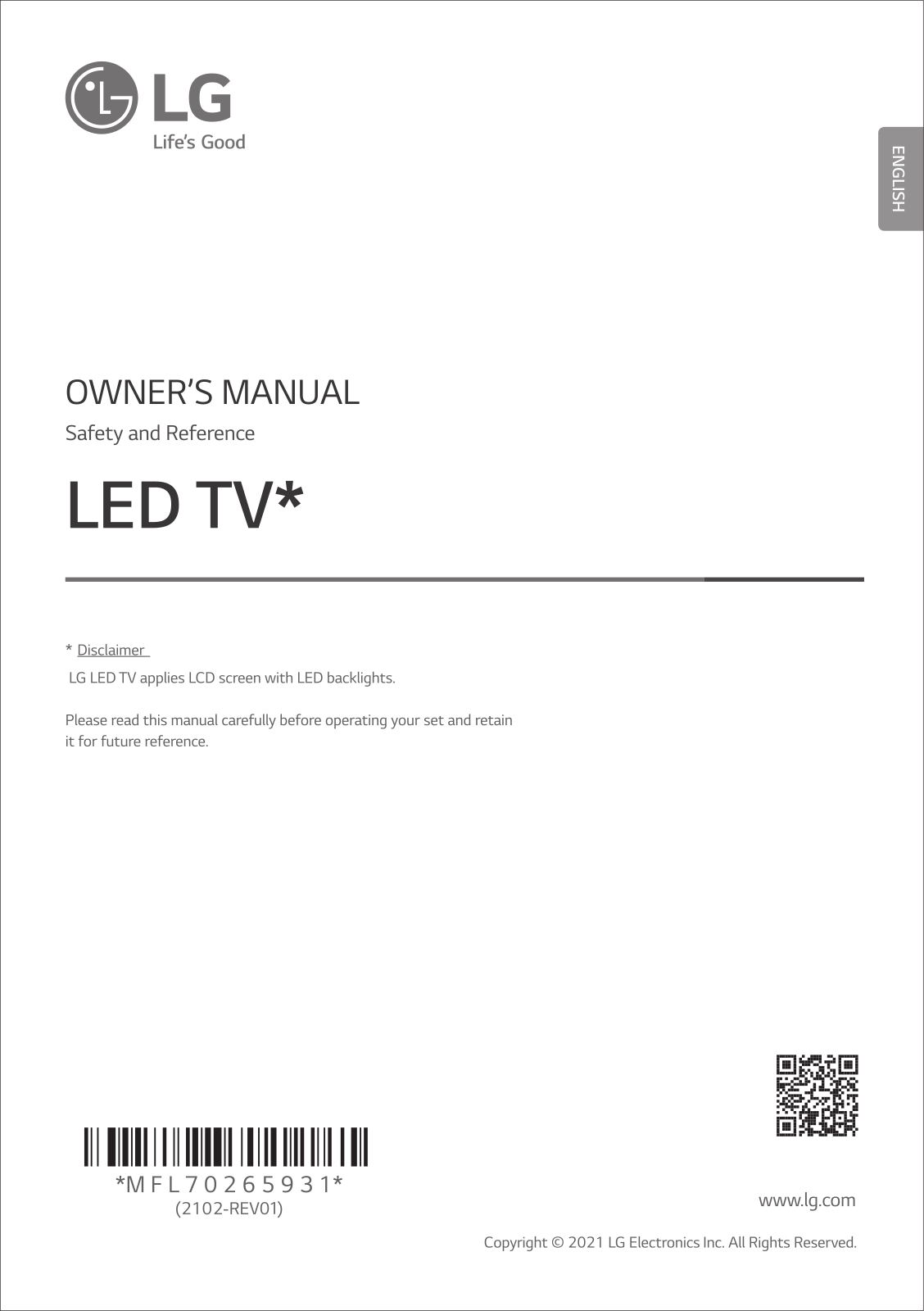 LG 55NANO91TPZ Owner’s Manual