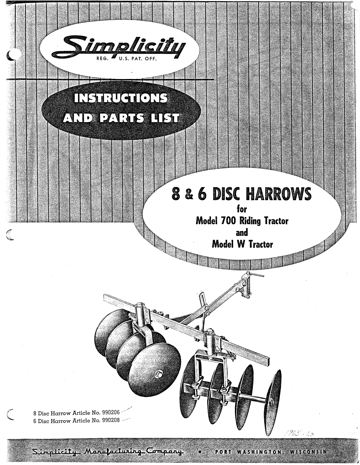 Simplicity 990206, 990208 User Manual