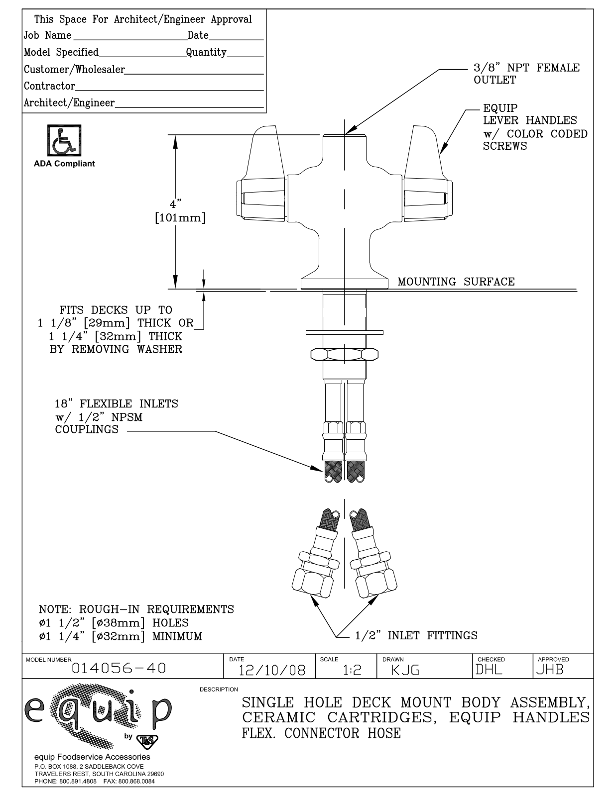 T&S Brass 014056-40 User Manual