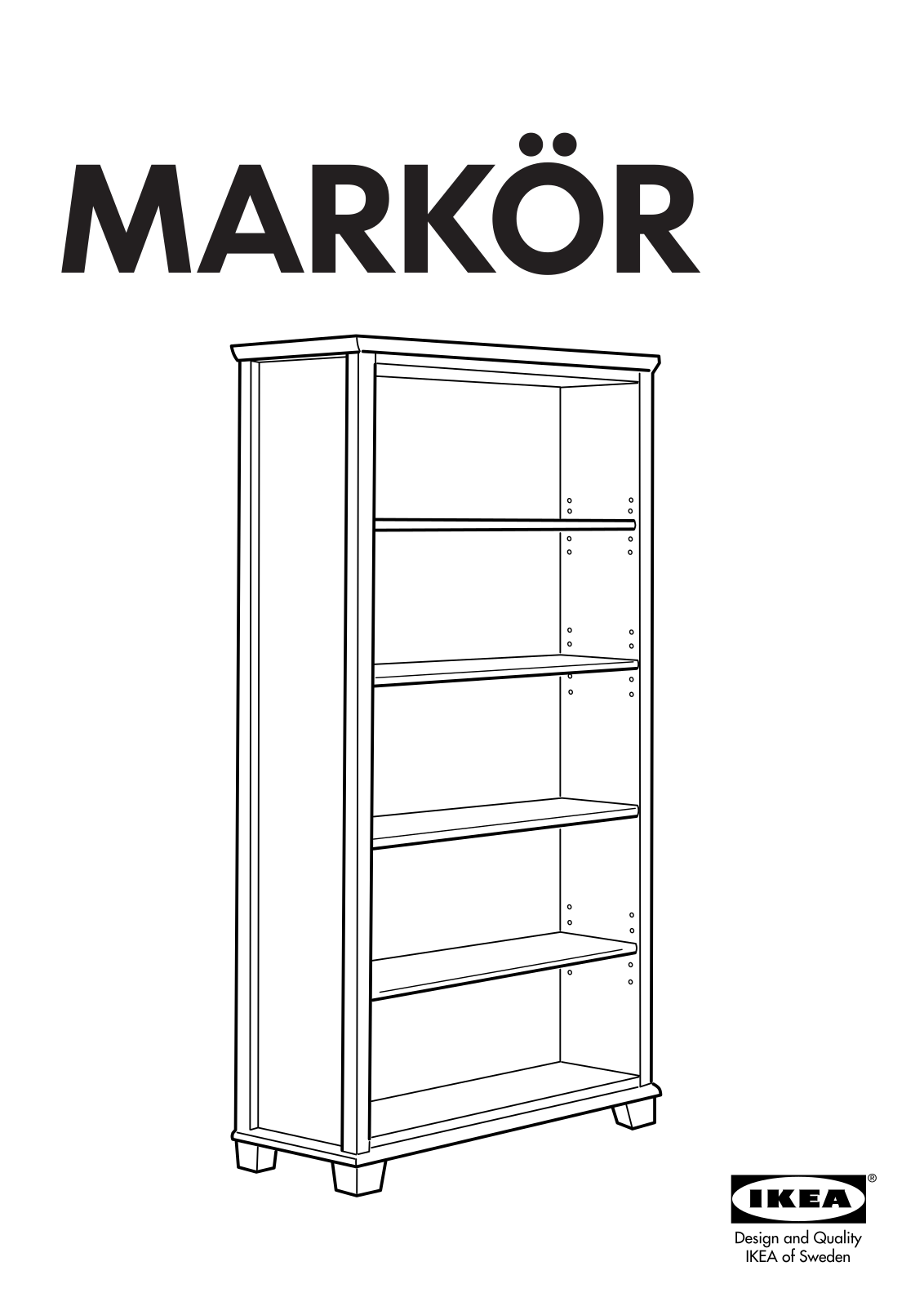 IKEA MARKÃR BOOKCASE 35X75 5-8 Assembly Instruction