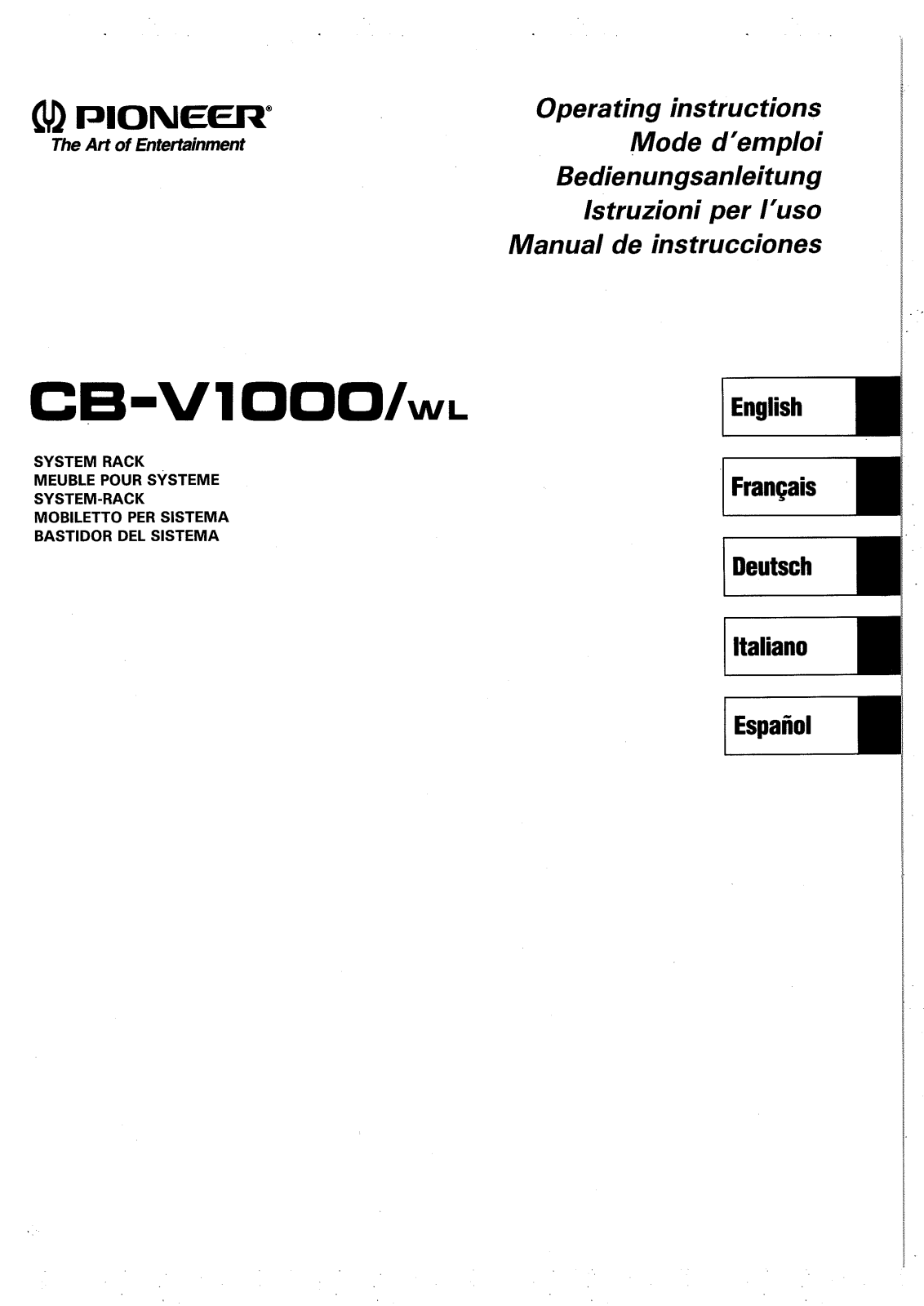 Pioneer CBV-1000 Owners manual