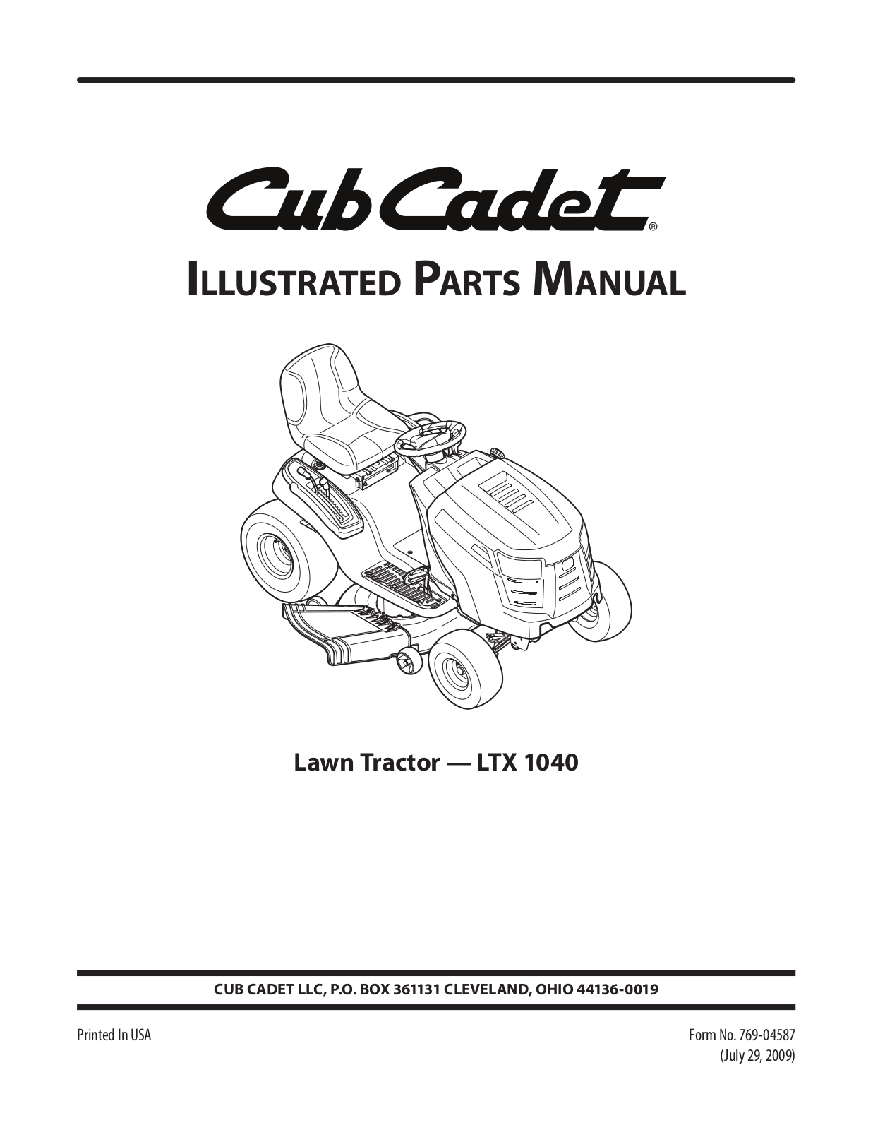 Cub Cadet LTX 1040 User Manual