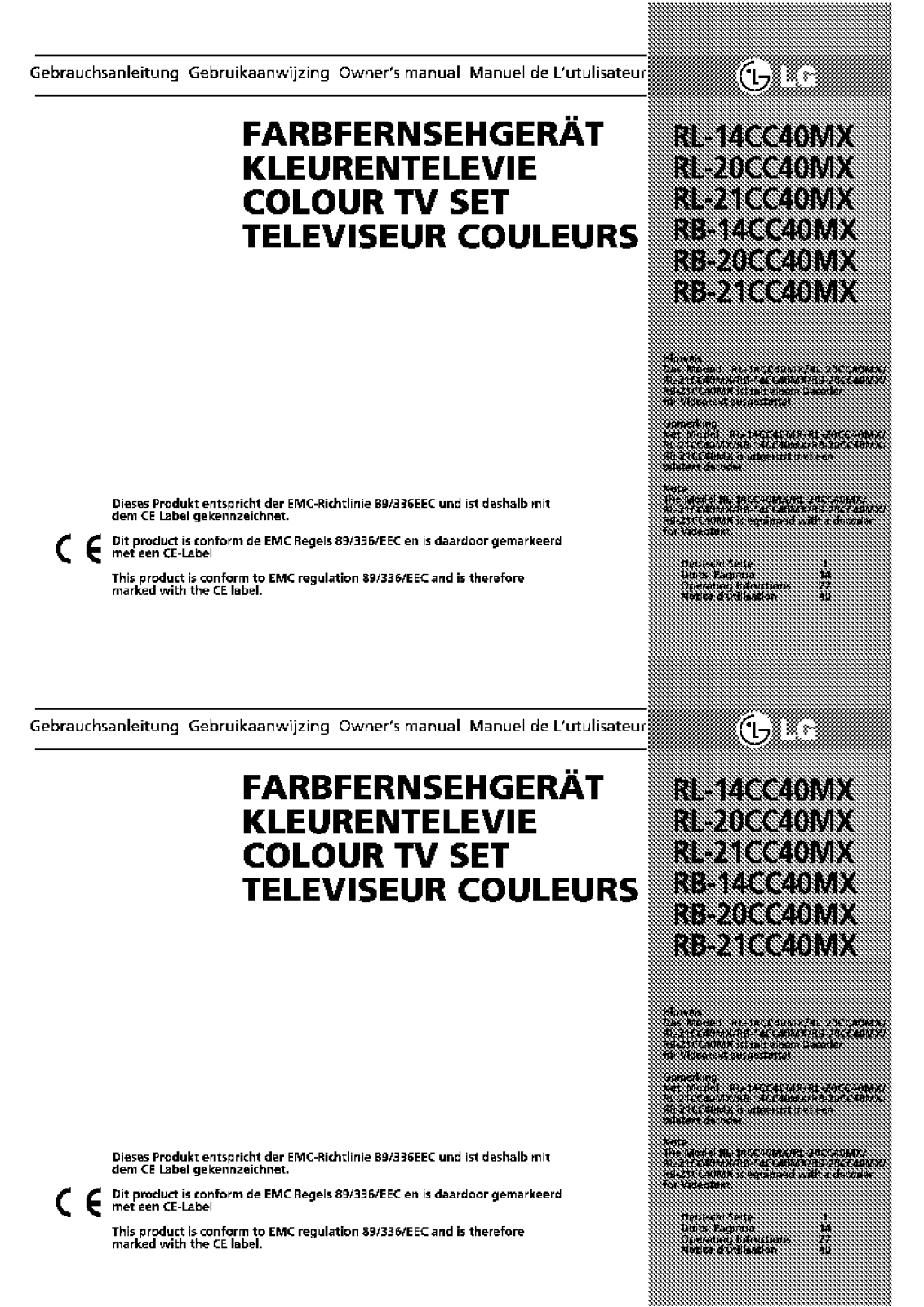 LG RL-14CC40MX User Manual