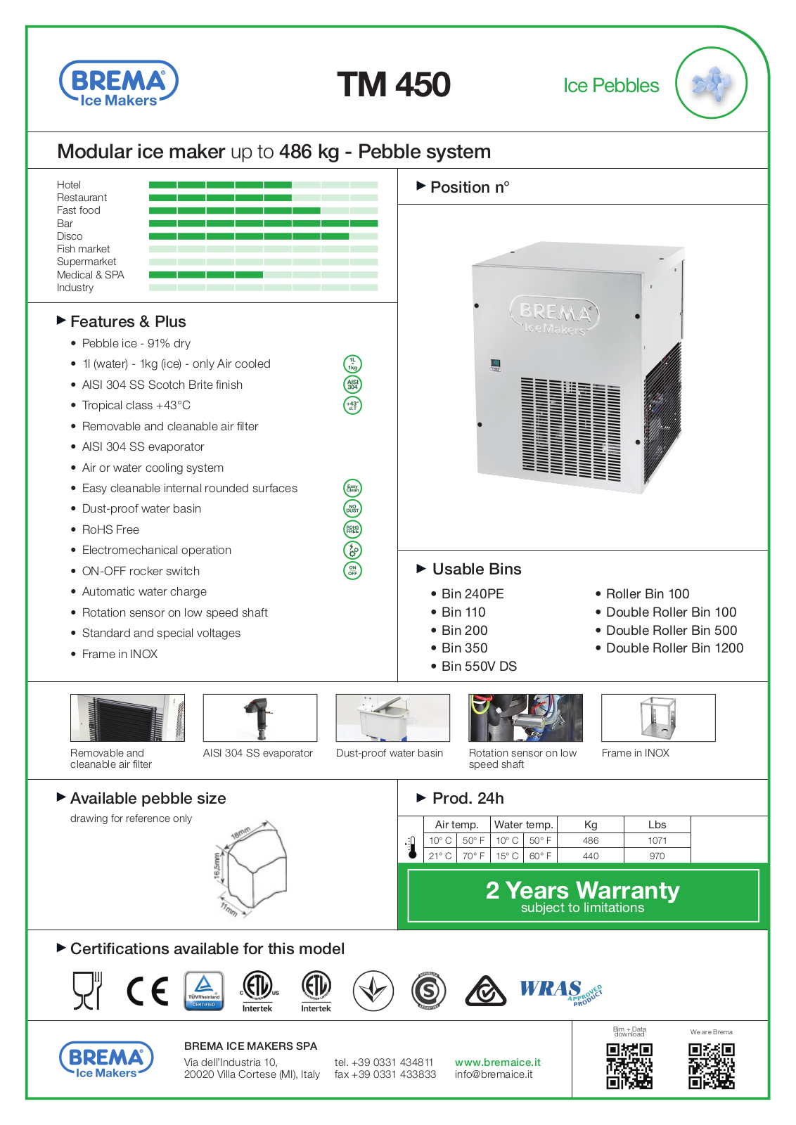 Brema TM 450 Datasheet