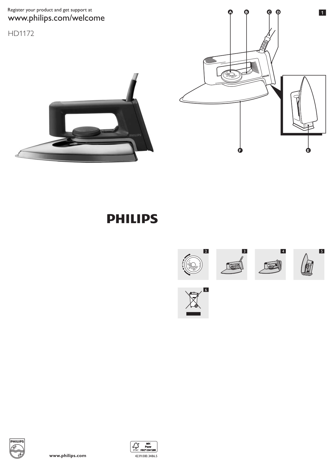 Philips HD1172/17, HD1172/21, HD1172/27, HD1172/02, HD1172/01 User Manual