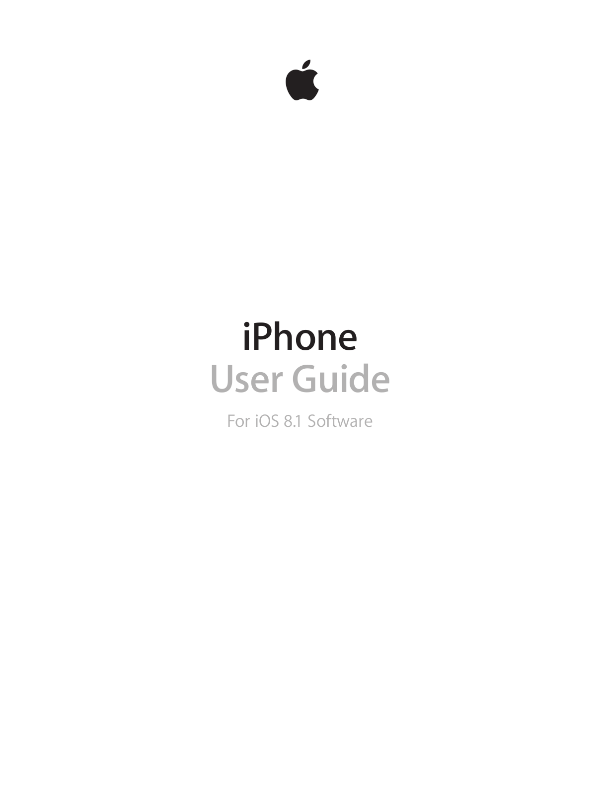 Apple iPhone iOS 8.1 User Manual