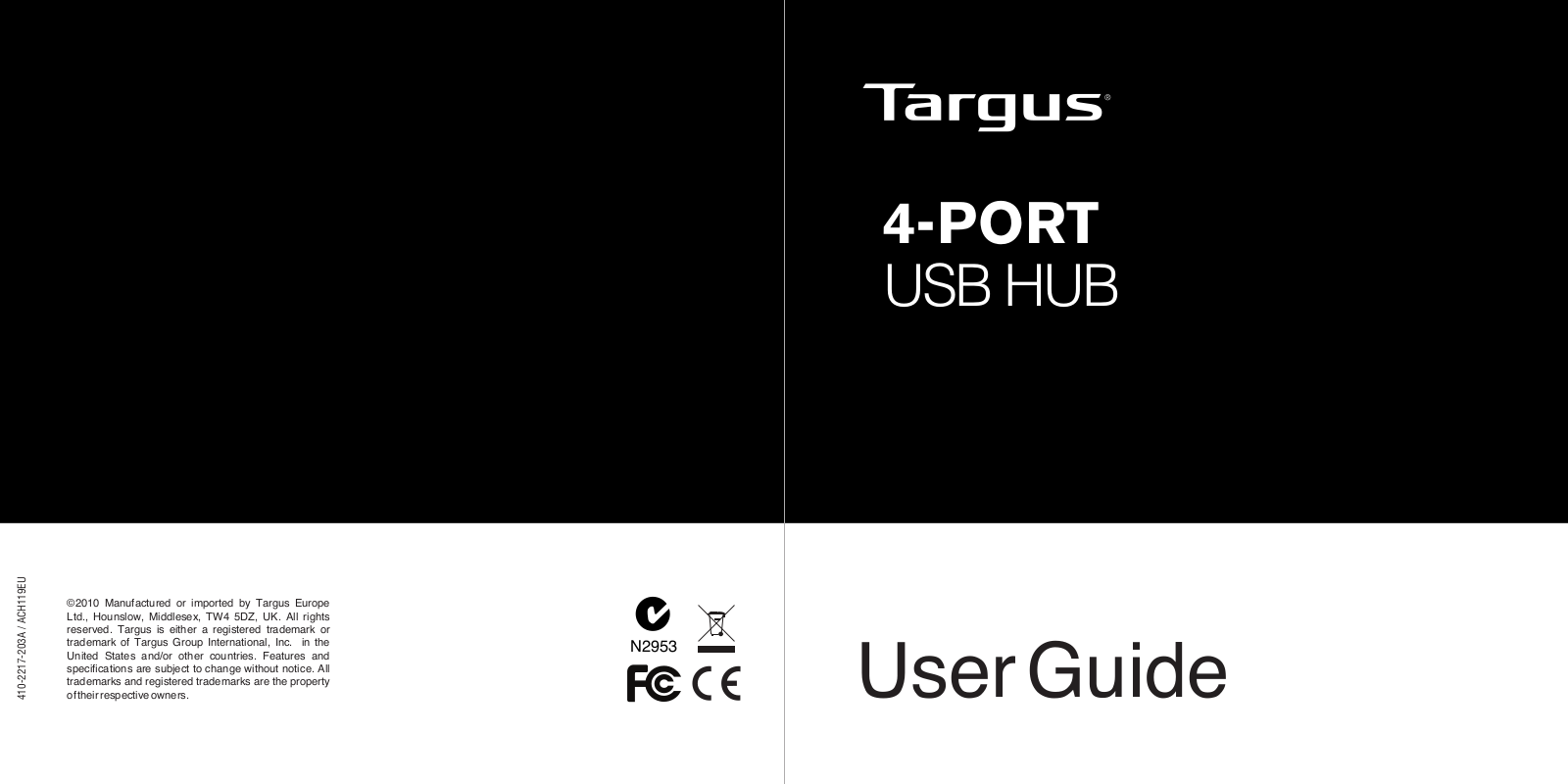 Targus ACH119EU operation manual