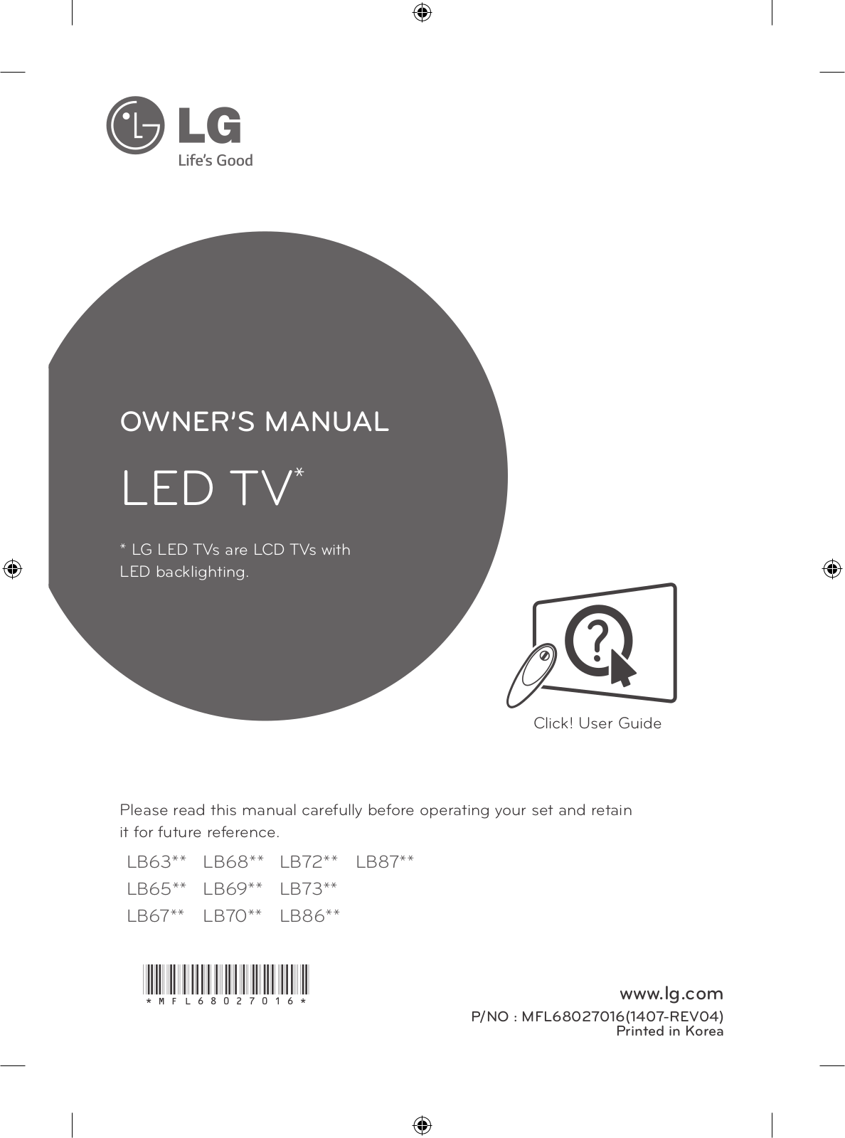 LG 47LB680V User Manual