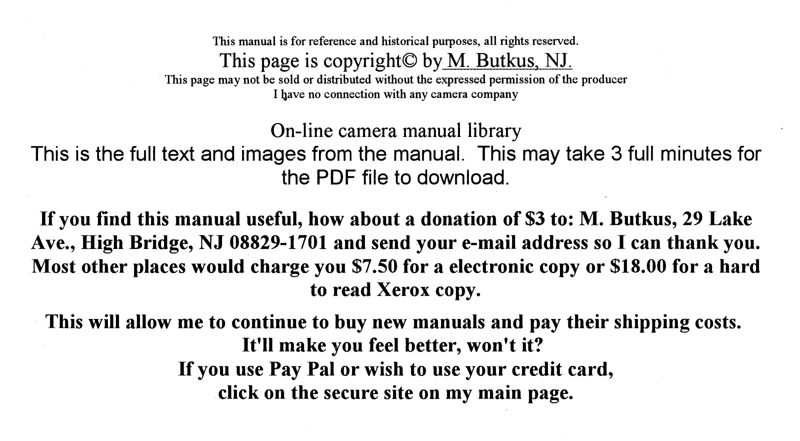 yashica e-1 User Guide