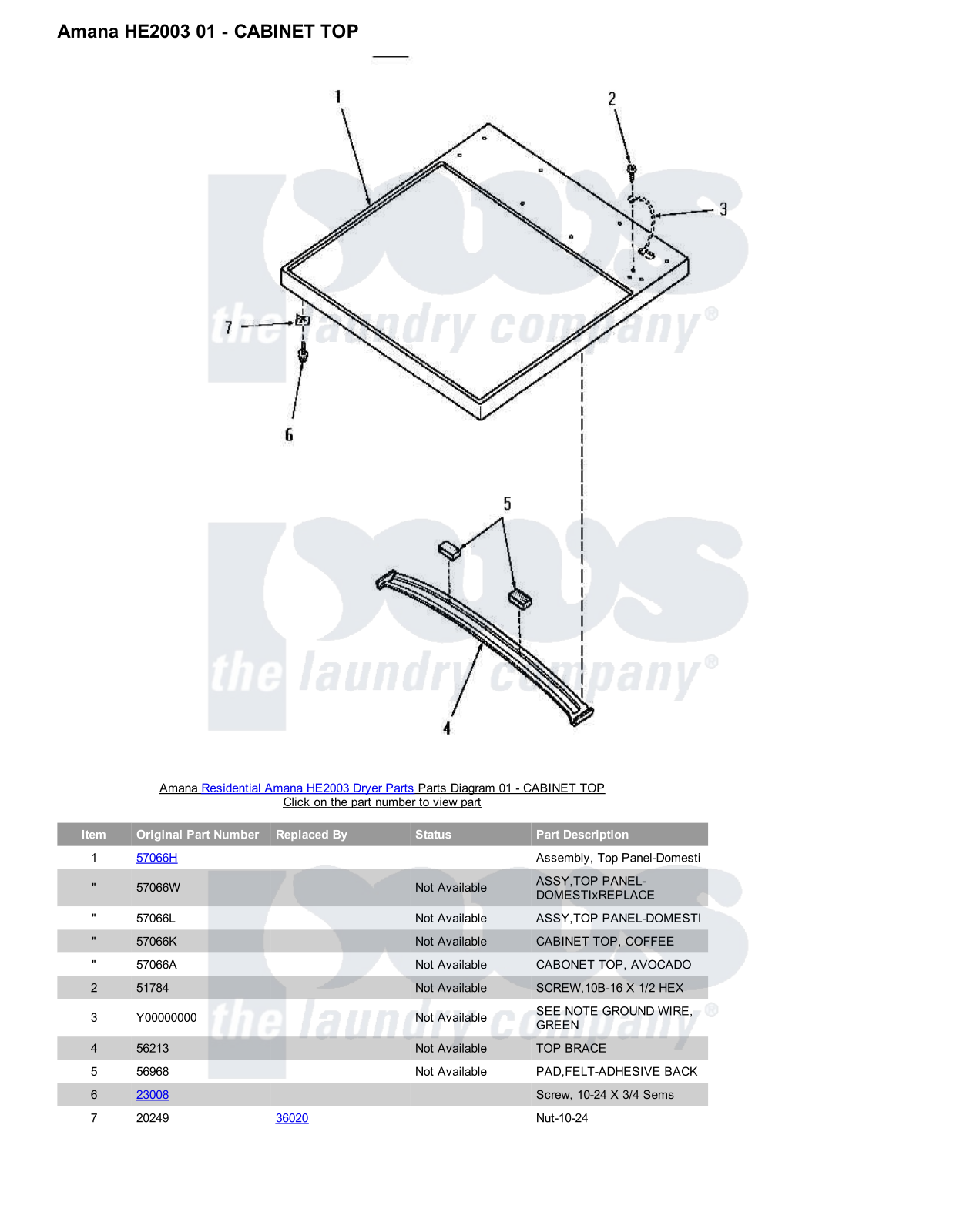 Amana HE2003 Parts Diagram