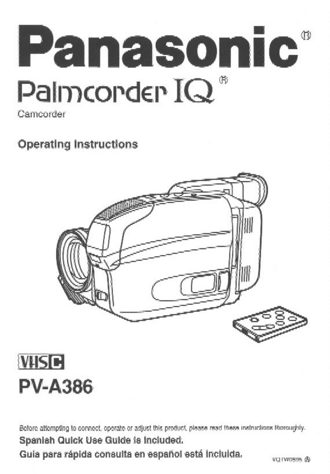 Panasonic PV-A386 Operating Instruction