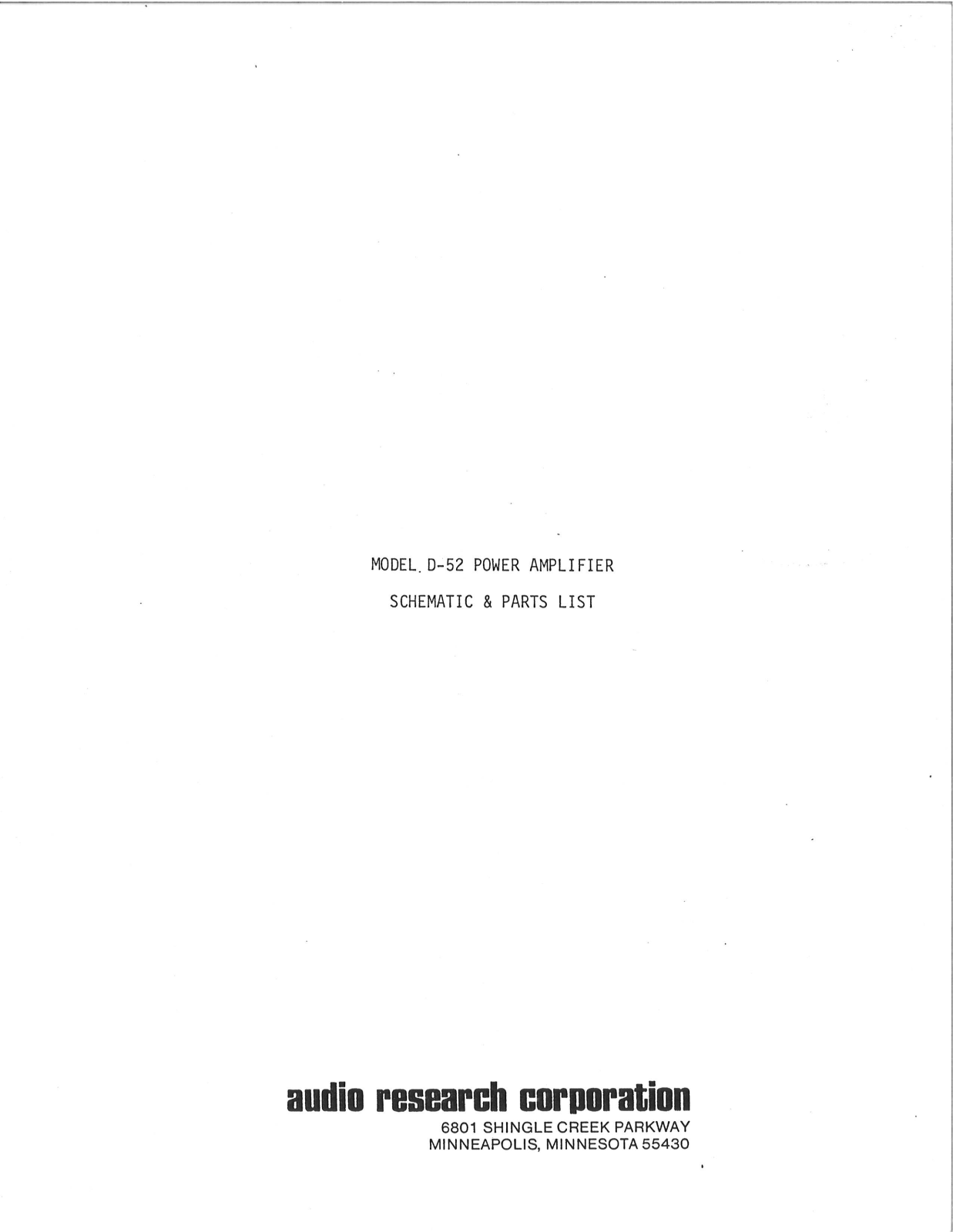 Audio Research D52 Schematic - ManualMachine.com