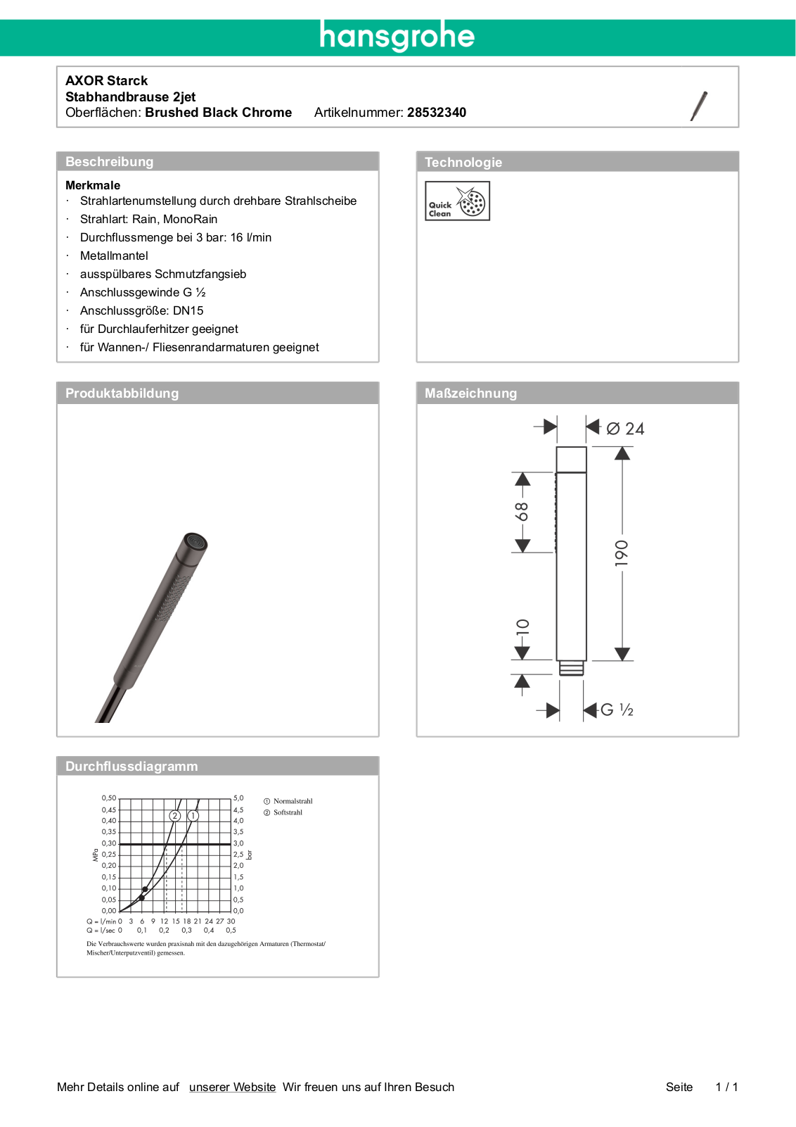 Hansgrohe AXOR 28532340 User Manual