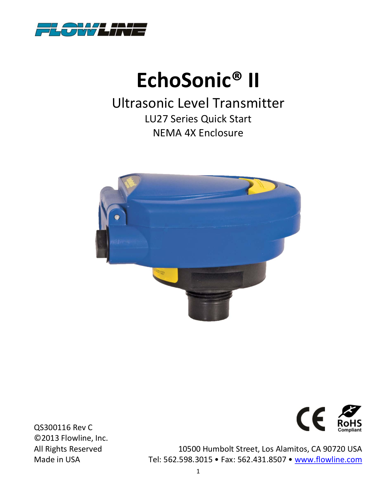 Flowline LU27 User Manual